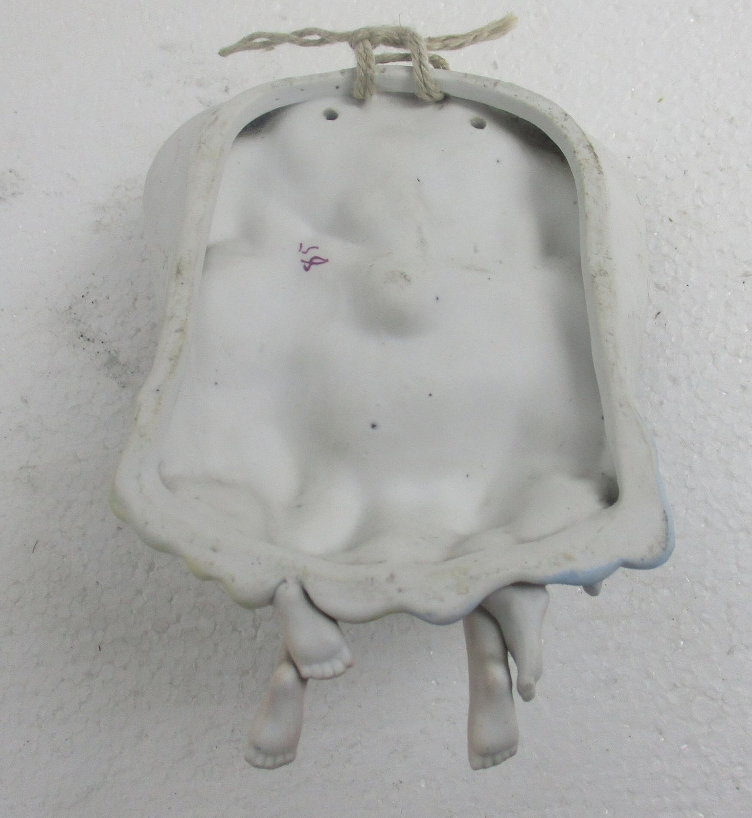 photo furniture French Holy Water Font Vessel Angels  Porcelain Bisque Porcelain Flowers Gorgeou