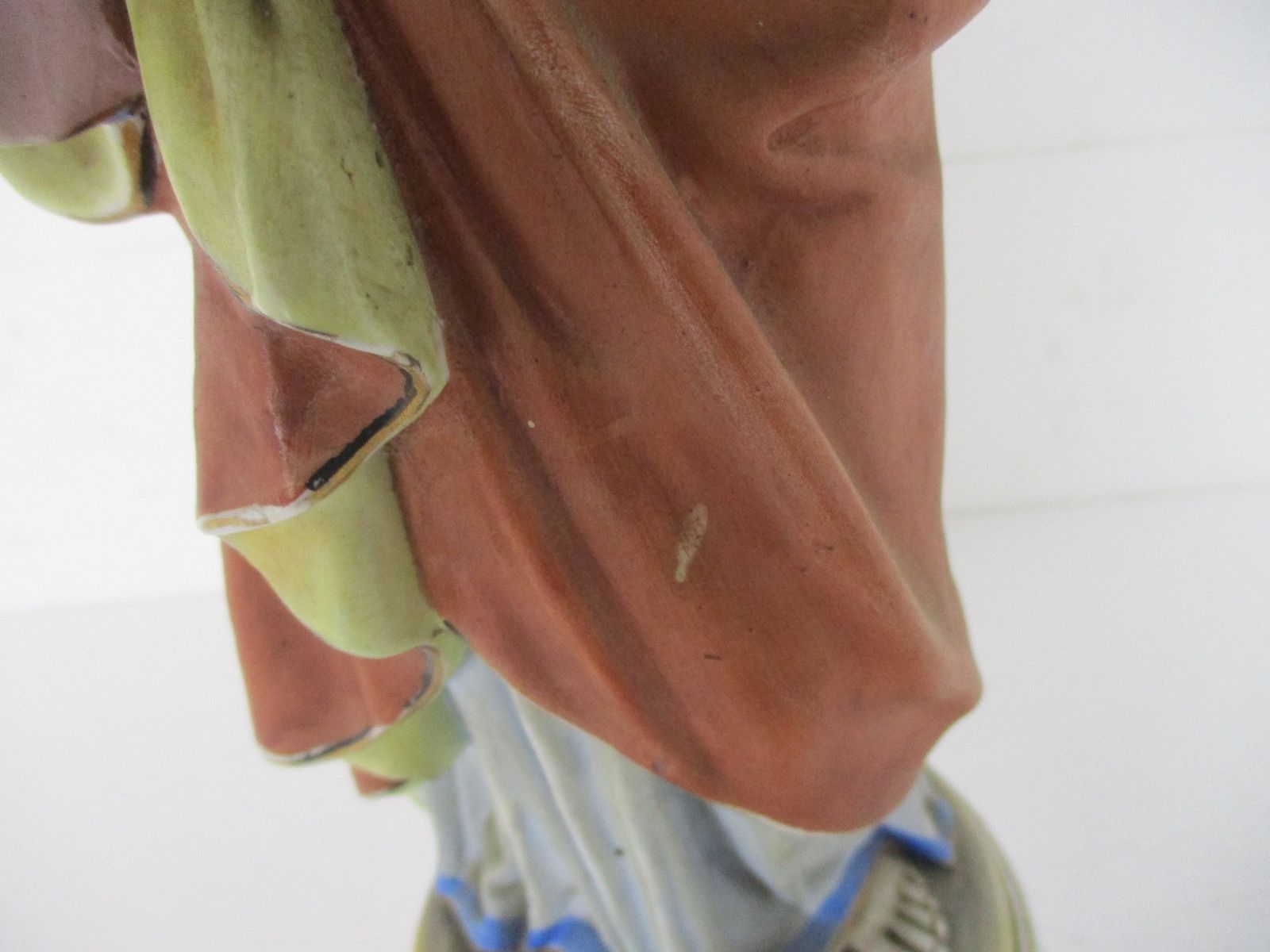 Antique Porcelain Bisque Statue Saint Joseph Angel Lilies Protector Of Homes Pol photo furniture