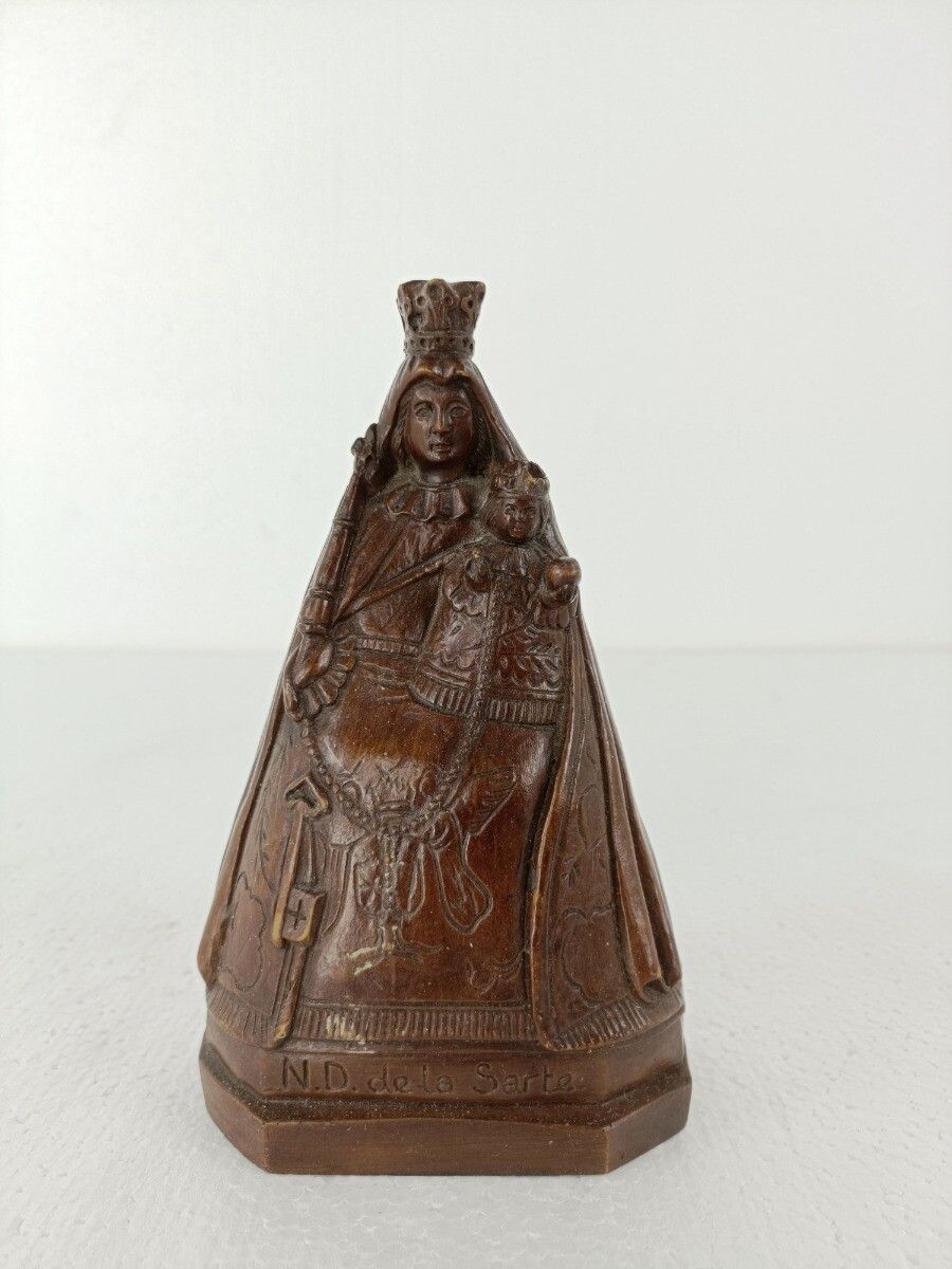 Black Madonna De La Sarte Virgin Mary Notre Dame Resin Polychrome Rare Collector photo for sale
