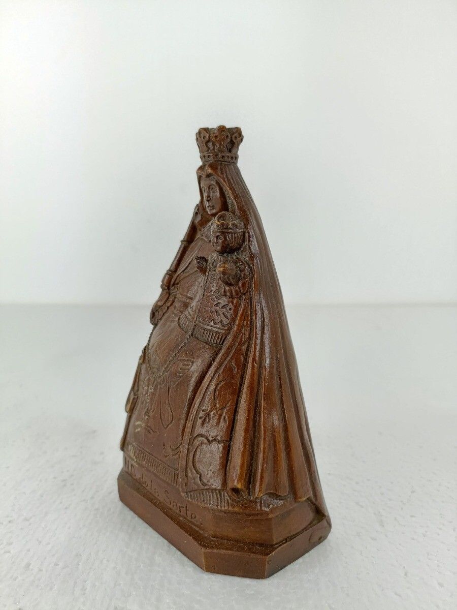 Black Madonna De La Sarte Virgin Mary Notre Dame Resin Polychrome Rare Collector photo Home Decor
