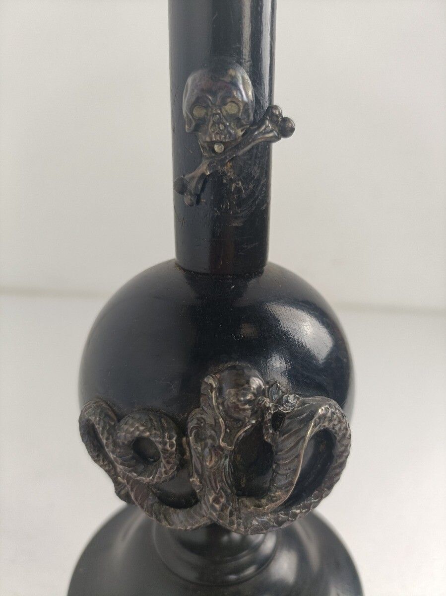 Standing Crucifix Cross Jesus Christ Lamb Of God Wood Silver Plated Antique Gorg photo 283.0