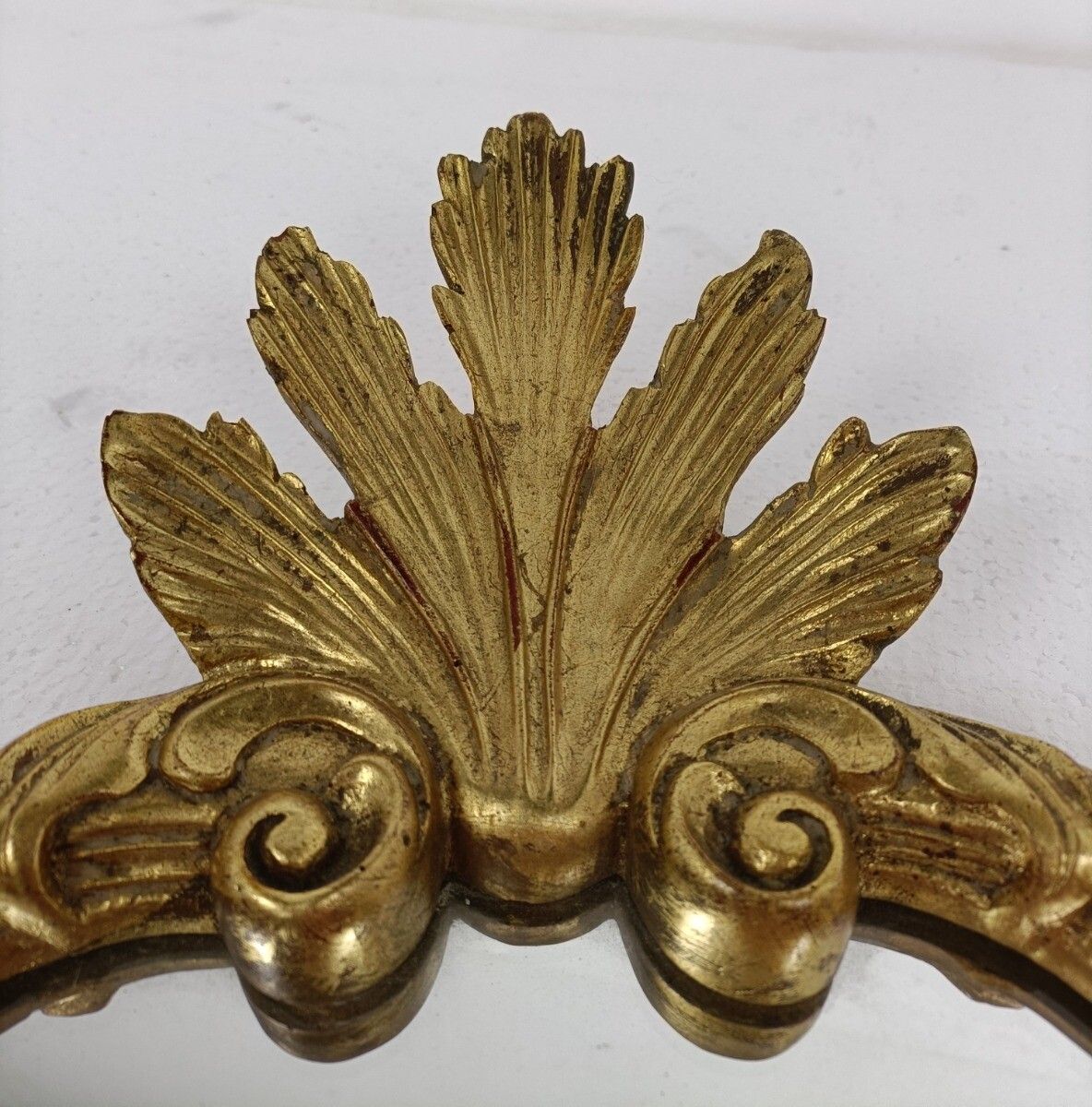 Ornate Mirror Resine Gold Gilded Ornate Hollywood Regency Style Shell photo buy