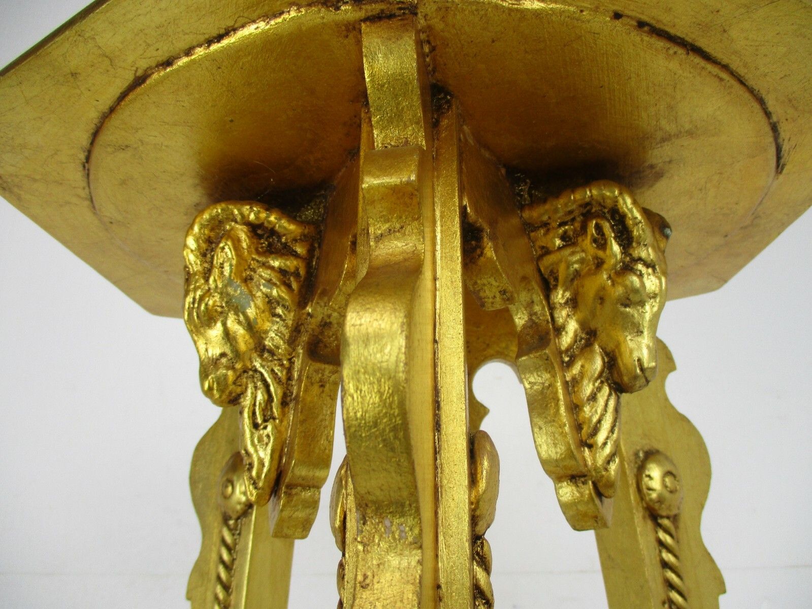 photo for sale Gothic Gold Gilded Pedestal  Plant  Bonsai Stand Table Rams Head Marble Top Wow