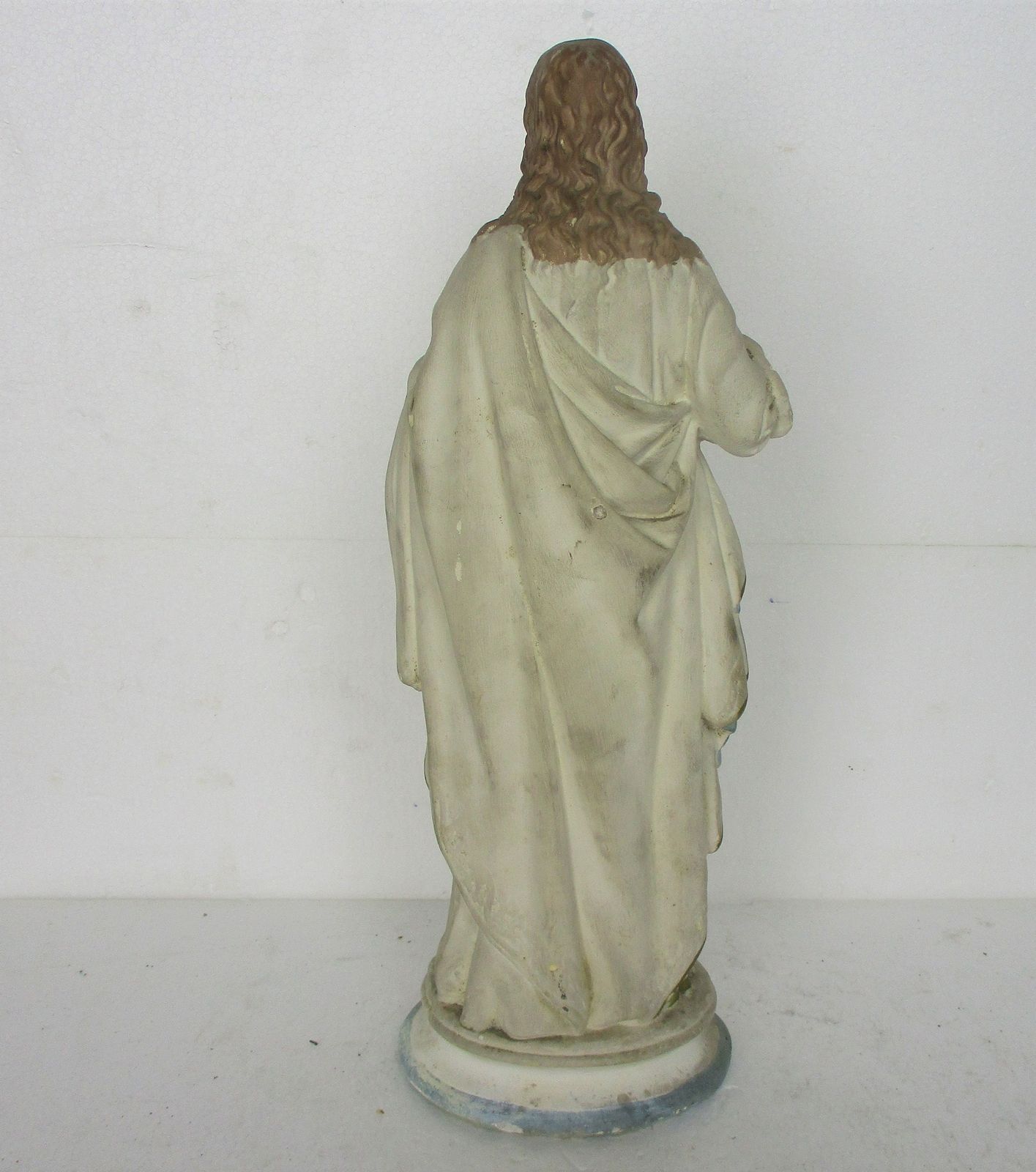 Antique Statue Jesus Christ Savior Sacred Heart Neo Gothic 1900s Plaster 15.94&Q photo buy