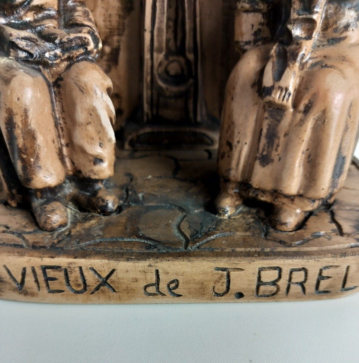 Statue Resin After Les Vieux De Jacques Brel Elderly Couple Lovely photo furniture