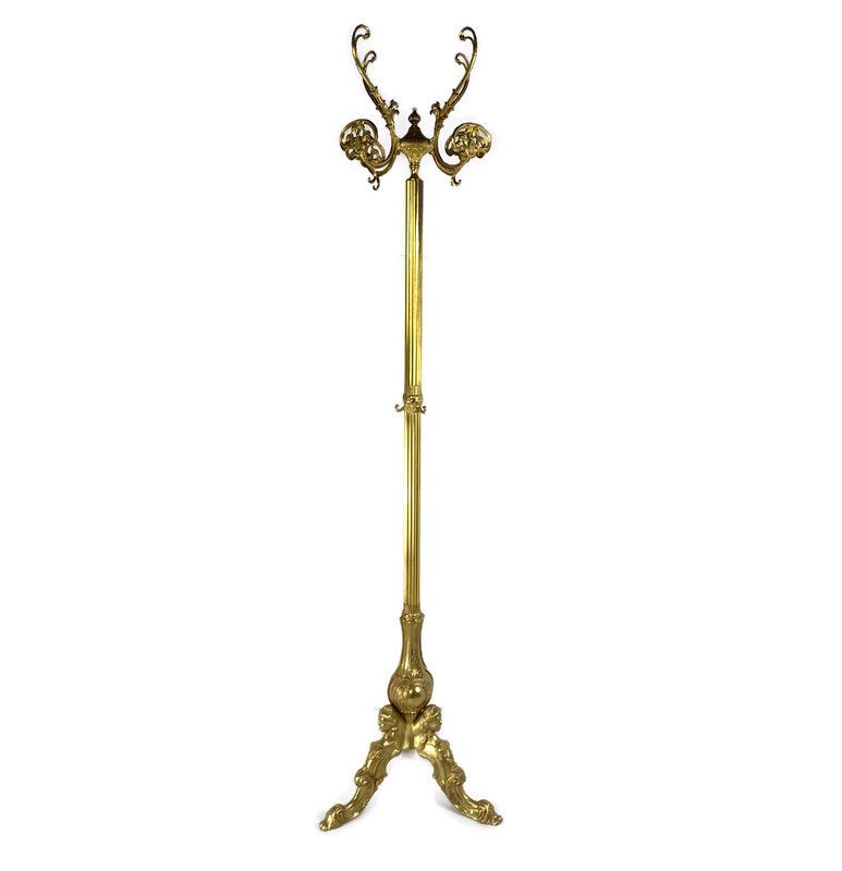 Standing Hall Tree Coat Hallway Rack Brass Eyecatcher Mermaids Base Hollywood Re
