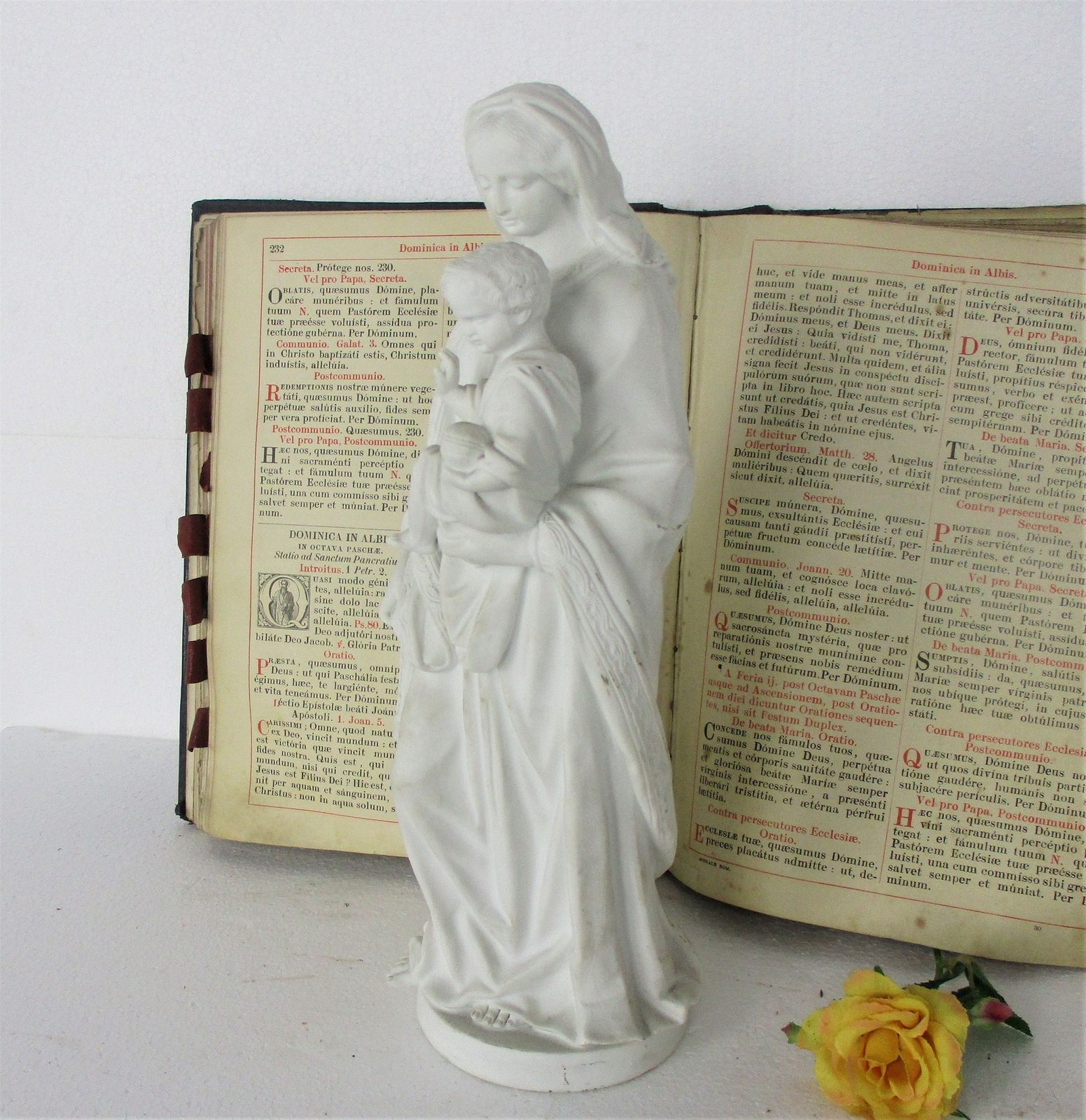 Antique Bisque Porcelain Statue Virgin Our Lady Mary Infant Jesus Gorgeous Frenc photo buy