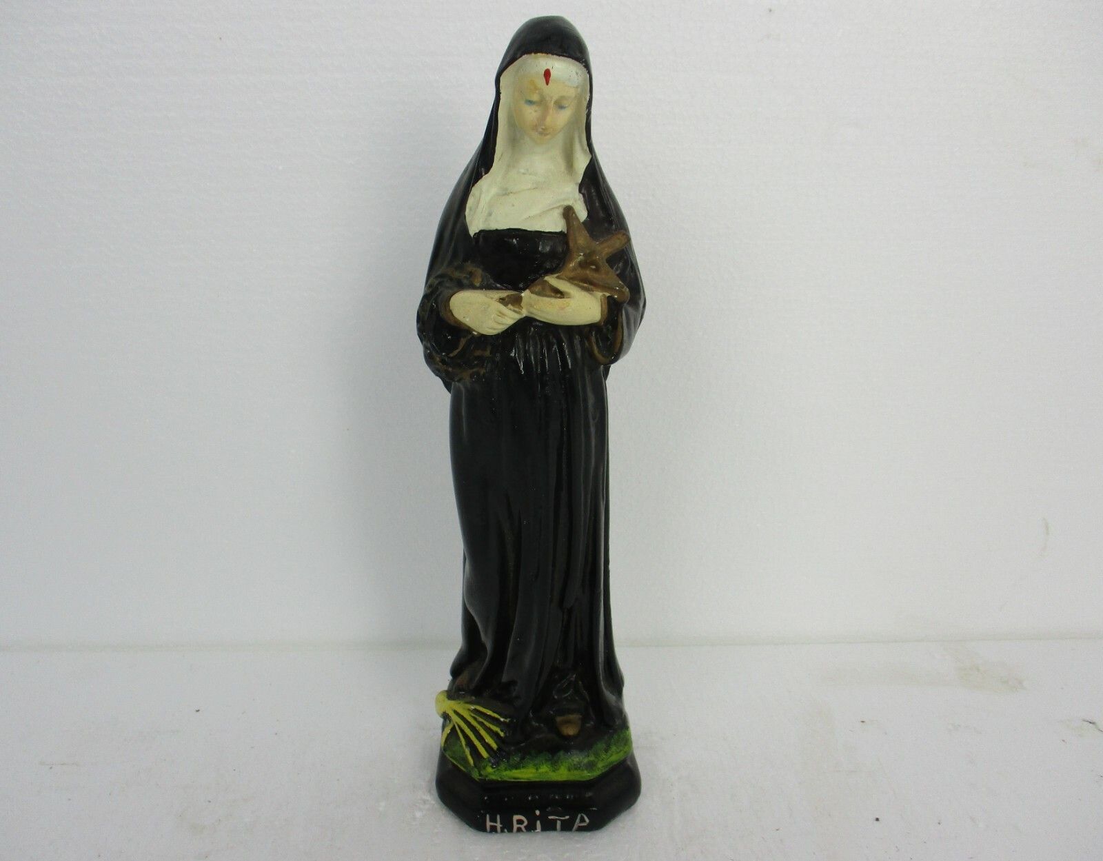 Htf Statue St Rita Of Cascia Plaster Patroness Impossible Causes Collector photo furniture