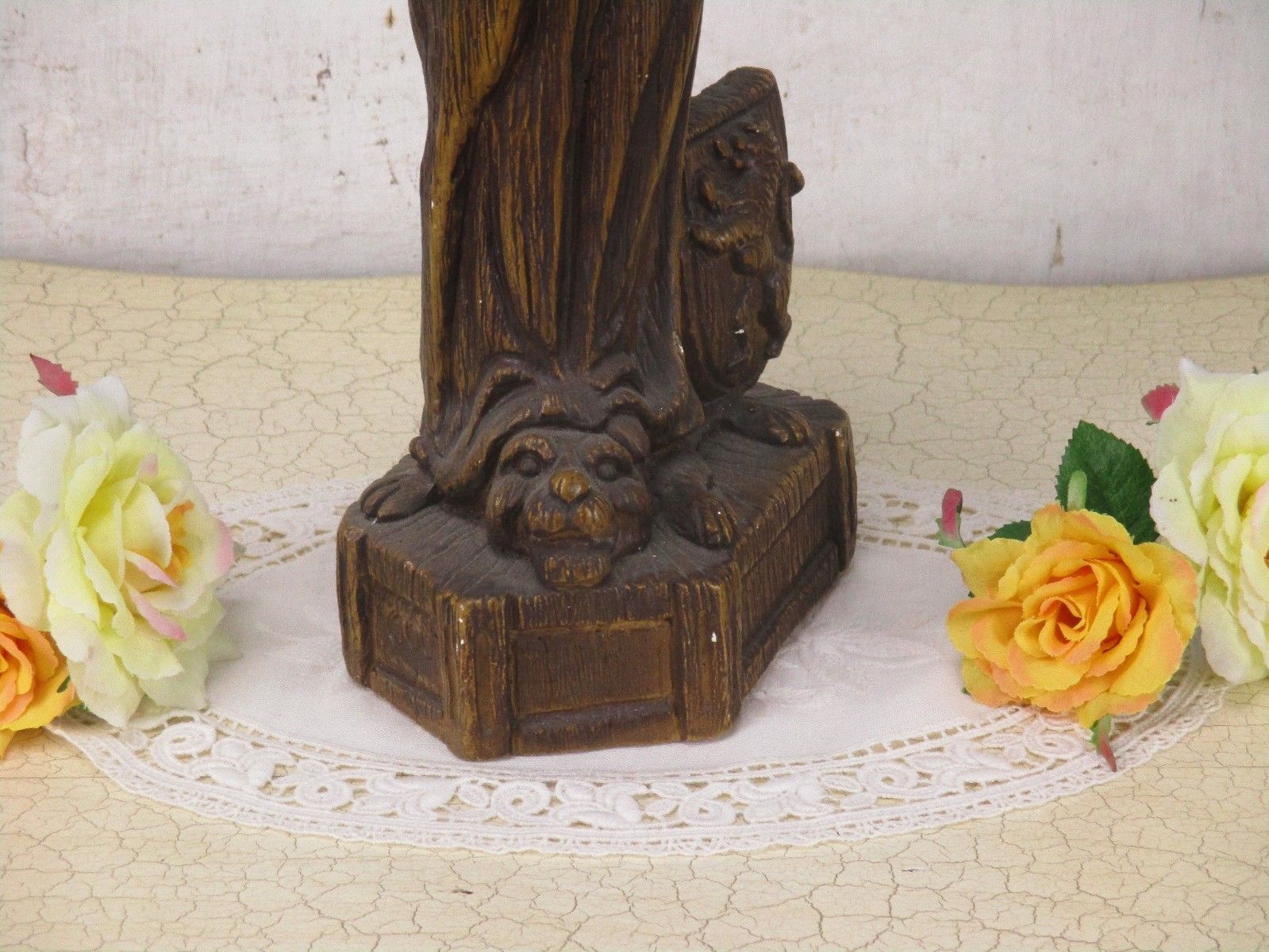 Brown Statue Virgin Mary Notre Dame De Flandres Our Lady Of Flanders Plaster photo 104.0