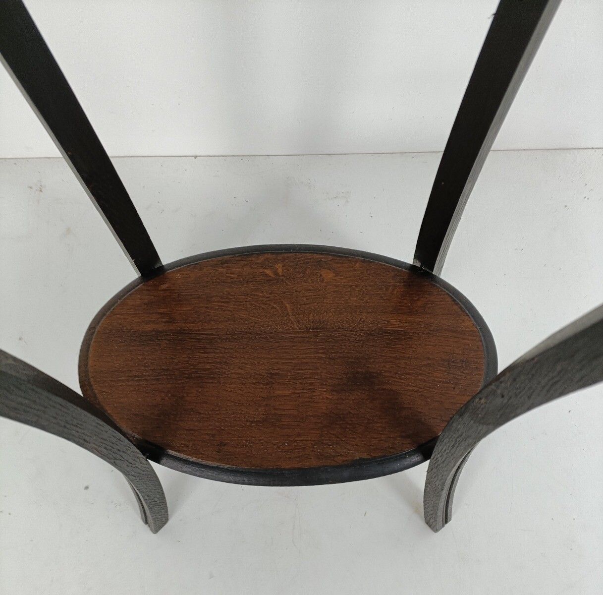 Antique Oval Two Tier Two Toned Pedestal Plant Stand Side Table Elegant photo Furniture