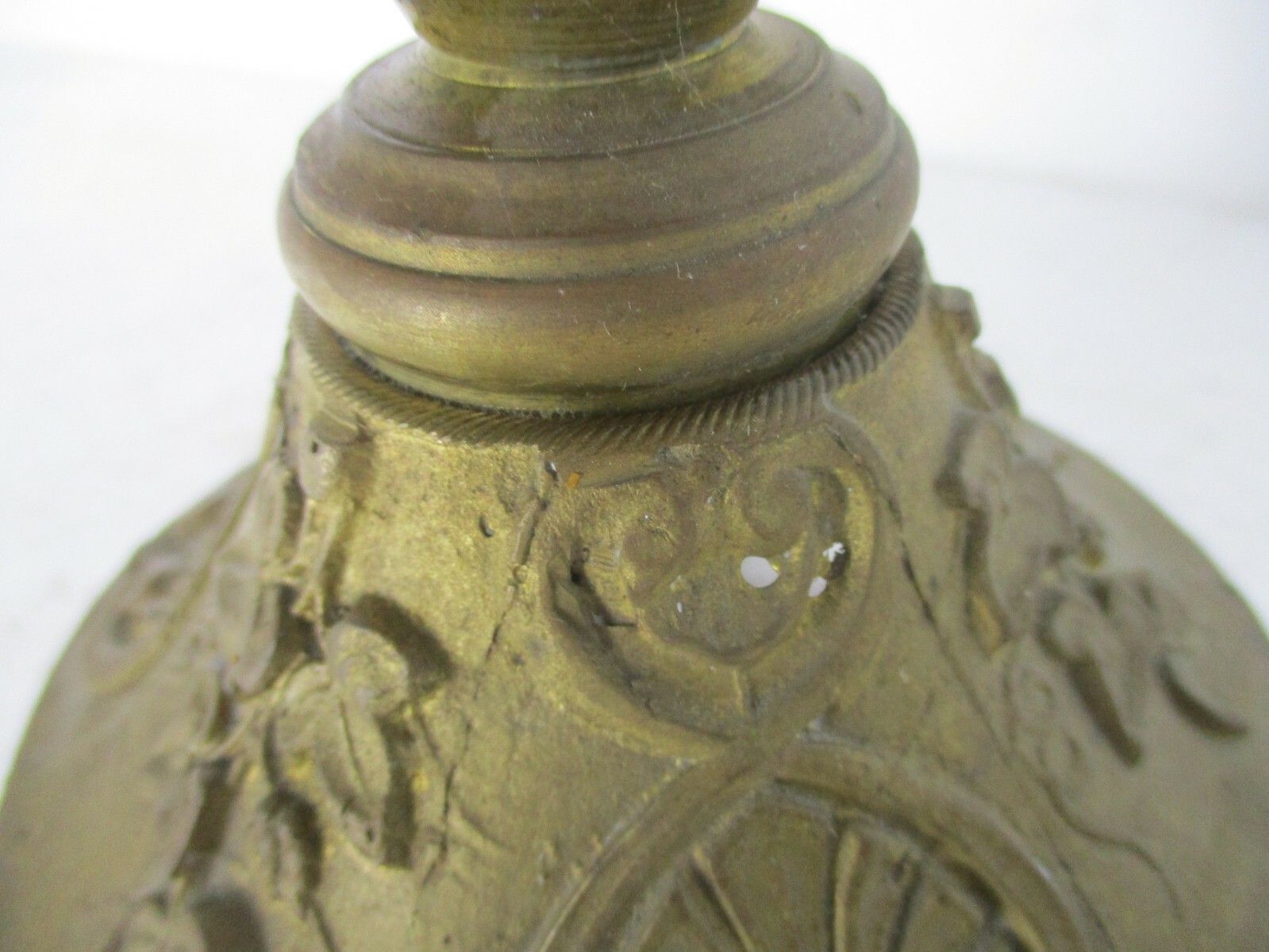 Antique Standing Crucifix Corpus Christi Jesus Christ Calvary Ornate Brass Cross photo vinterior