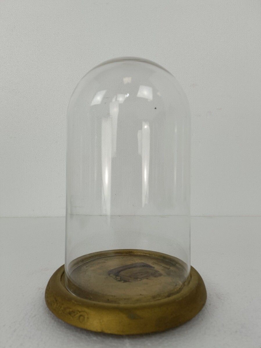 Vintage Round Hand Blown Glass Dome Globe Steampunk Display Doll Clock 9.84" photo 89.0