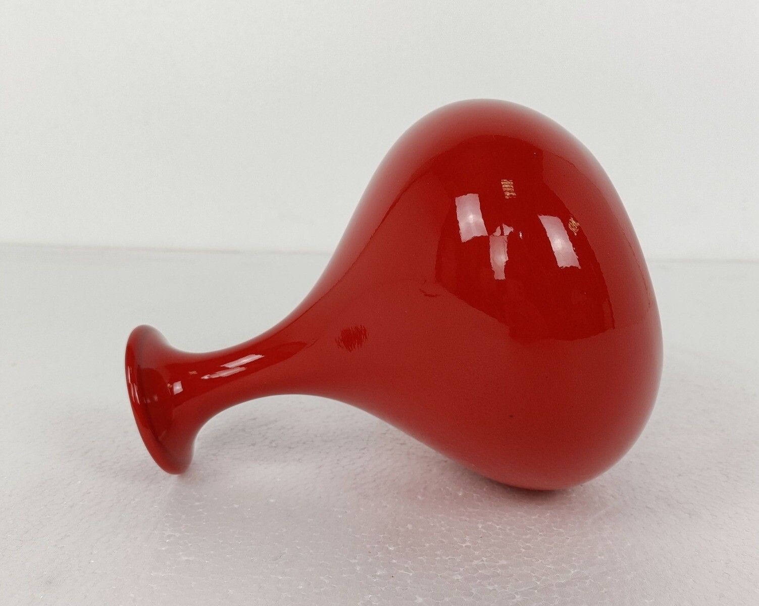 Pino Spagnolo Design Post Modern Vase  Sicart Italy Space Age Modernist Red 70s photo for sale