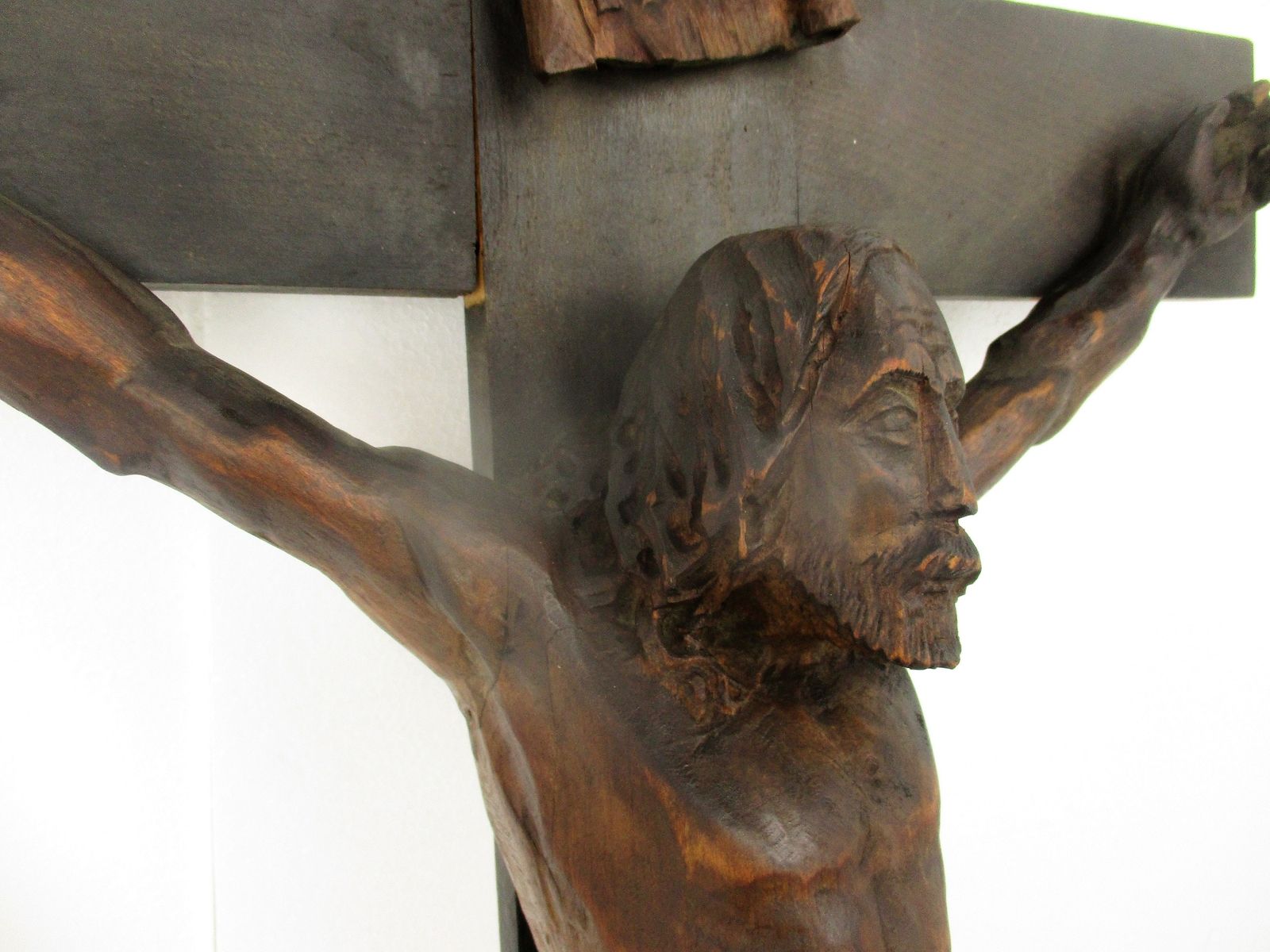 photo furniture Gorgeous Completely Hand Carved Wood Hanging Crucifix Cross Jesus Christ Stunnin