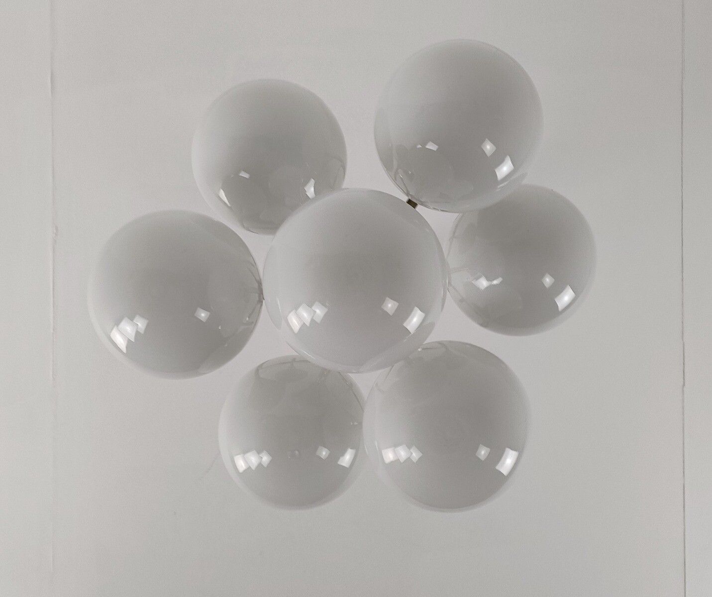Mid Century Atomic Sputnik Trumpet Chrome Chandelier Opaline Shades Balls  Sciol photo buy