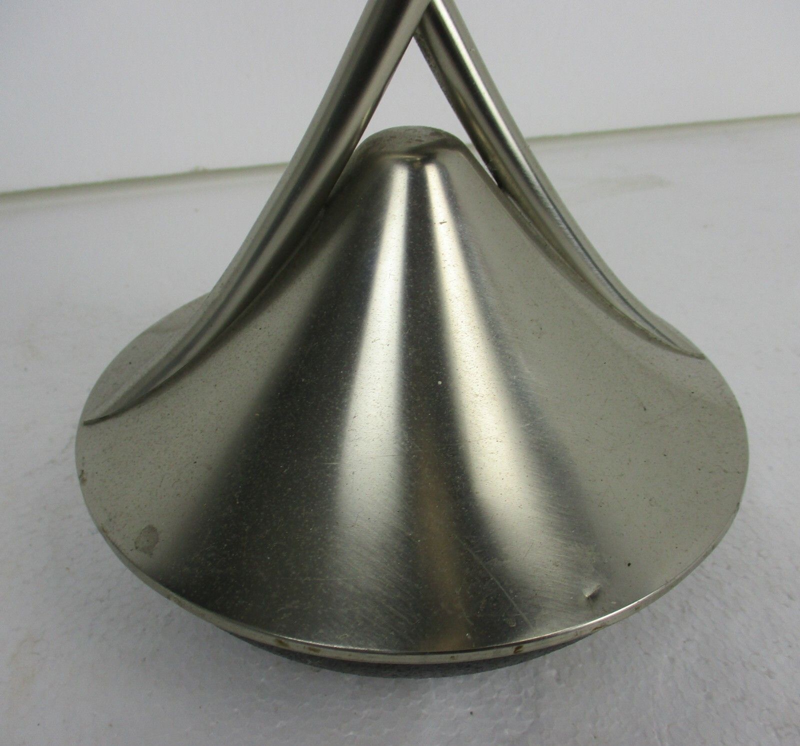 Funky Mid Century Modern Standing Push Ashtray Marked Metawa Holland Chrome photo for sale