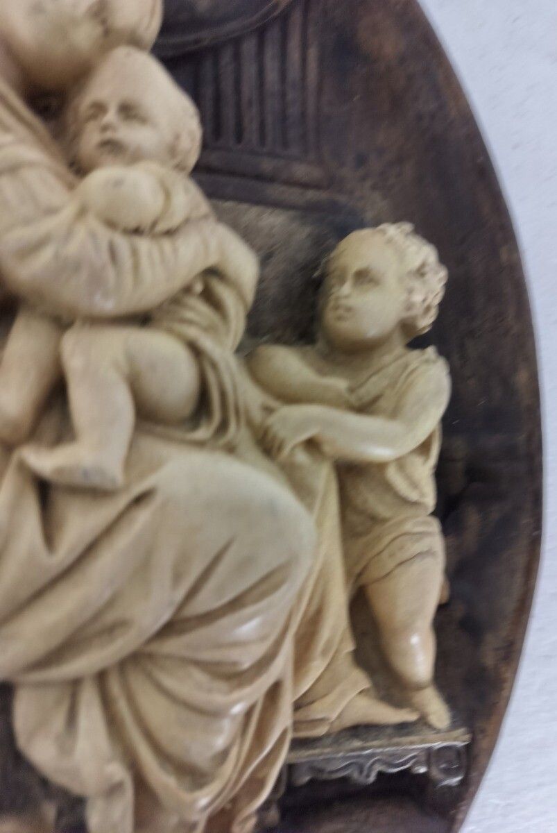 La Vierge A La Chaise Plaster Wall Hanging Virgin Mary Infant Jesus John The Bap photo buy