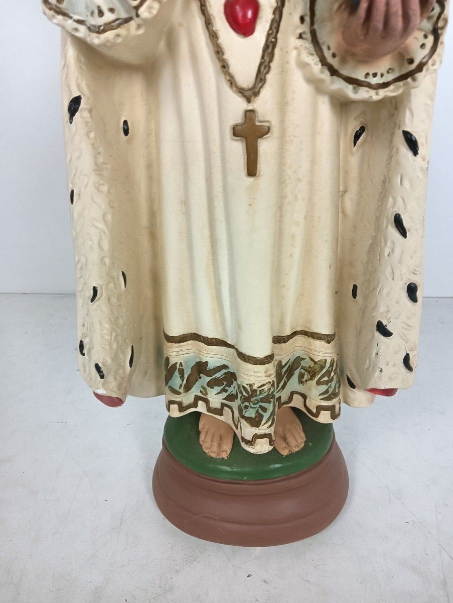 Xl Statue Infant Of Prague Infant Jesus Santo Nino Plaster Hand Painted  Antique photo vinterior