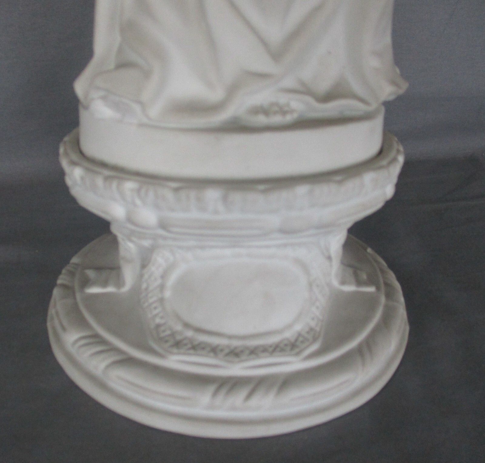 French Antique 1900 Bisque Statue Virgin Mary Our Lady Infant Exquisite 17.32" photo Art