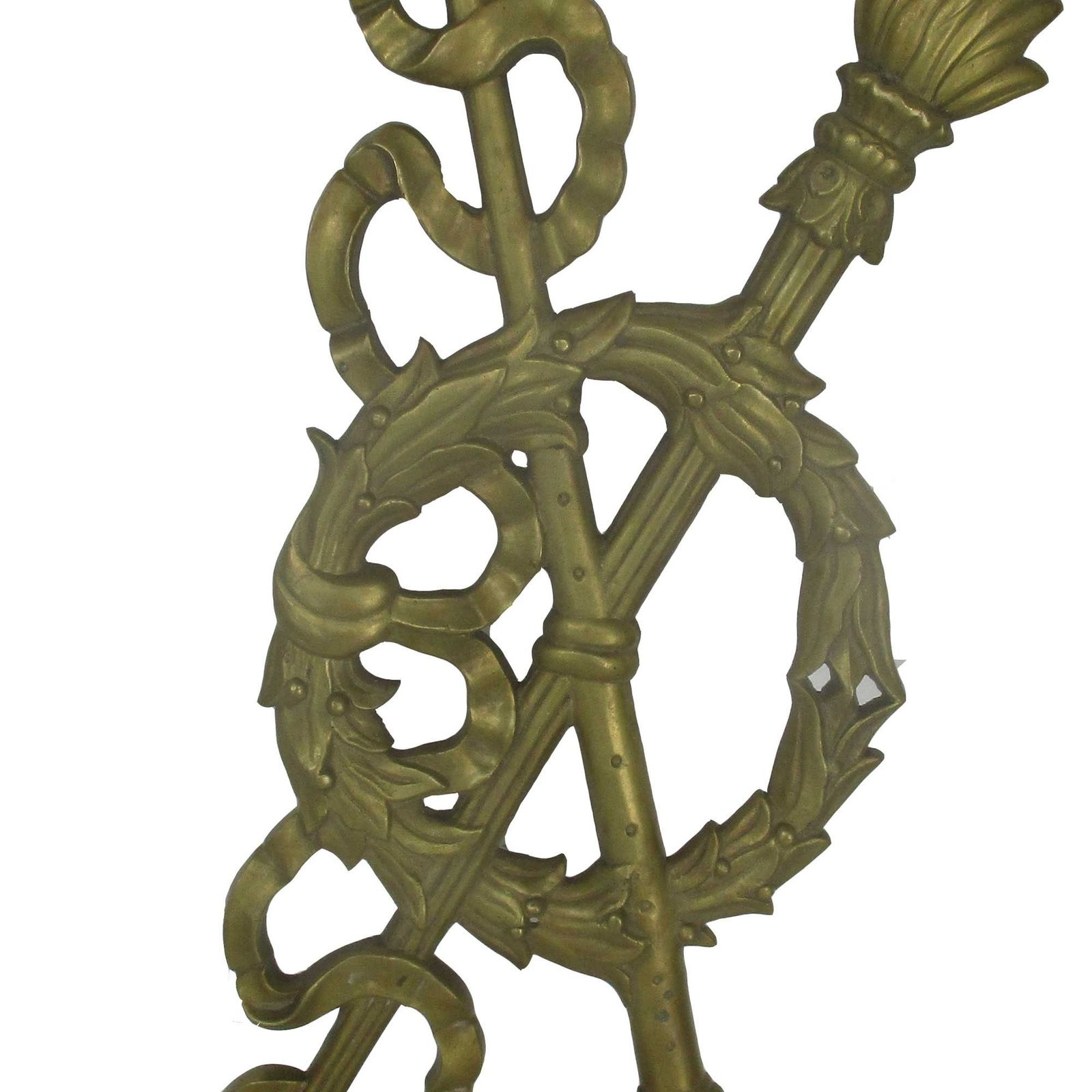 Large Antique Cast Brass Furniture Trim Ornate Reclaimed Hardware Architectural photo for sale