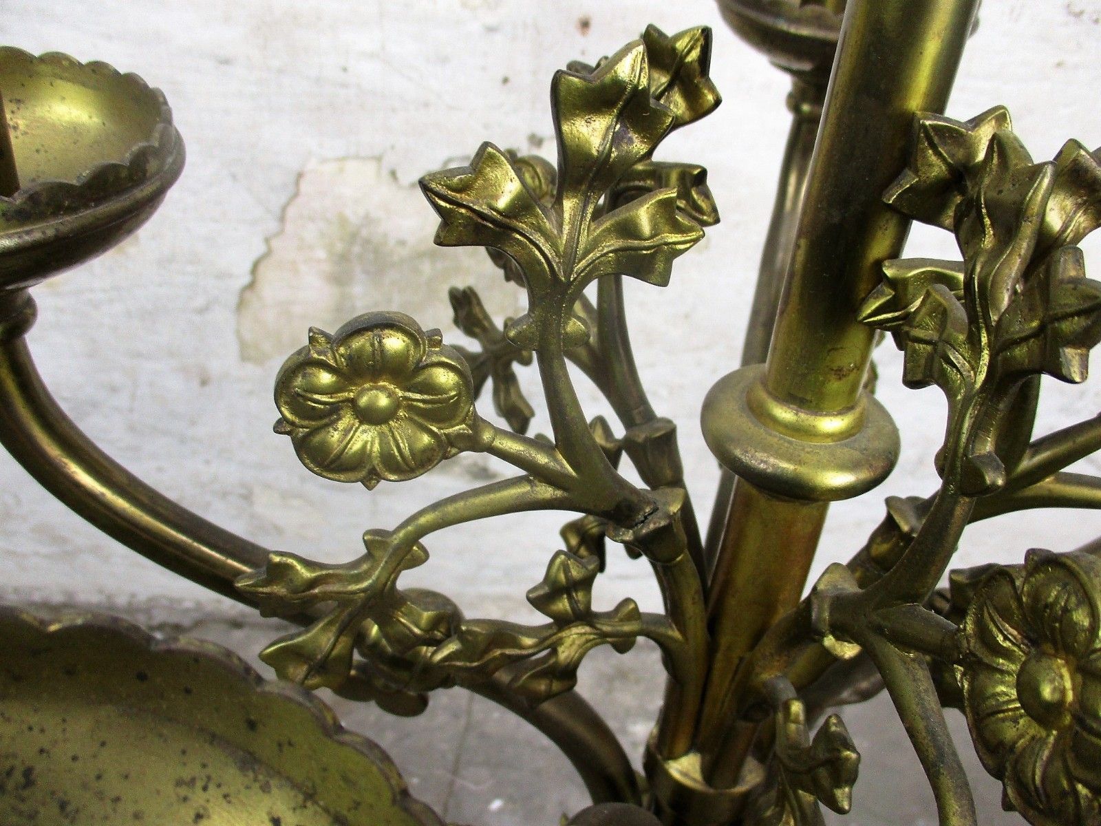 Xl Church Chapel Gorgeous Brass Ornate Candle Holder Candelabra 6 Arm Decorative photo vintage