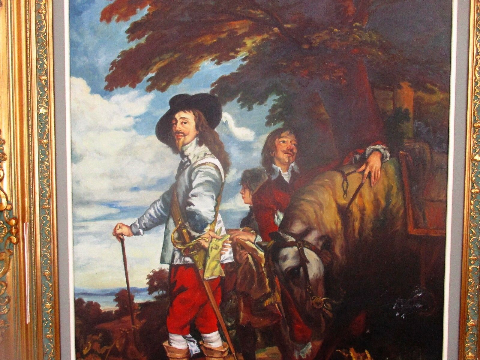 Xl  Oil Painting Ornate Wood Plaster Frame  Musketeers Gorgeous Frame photo 556.0