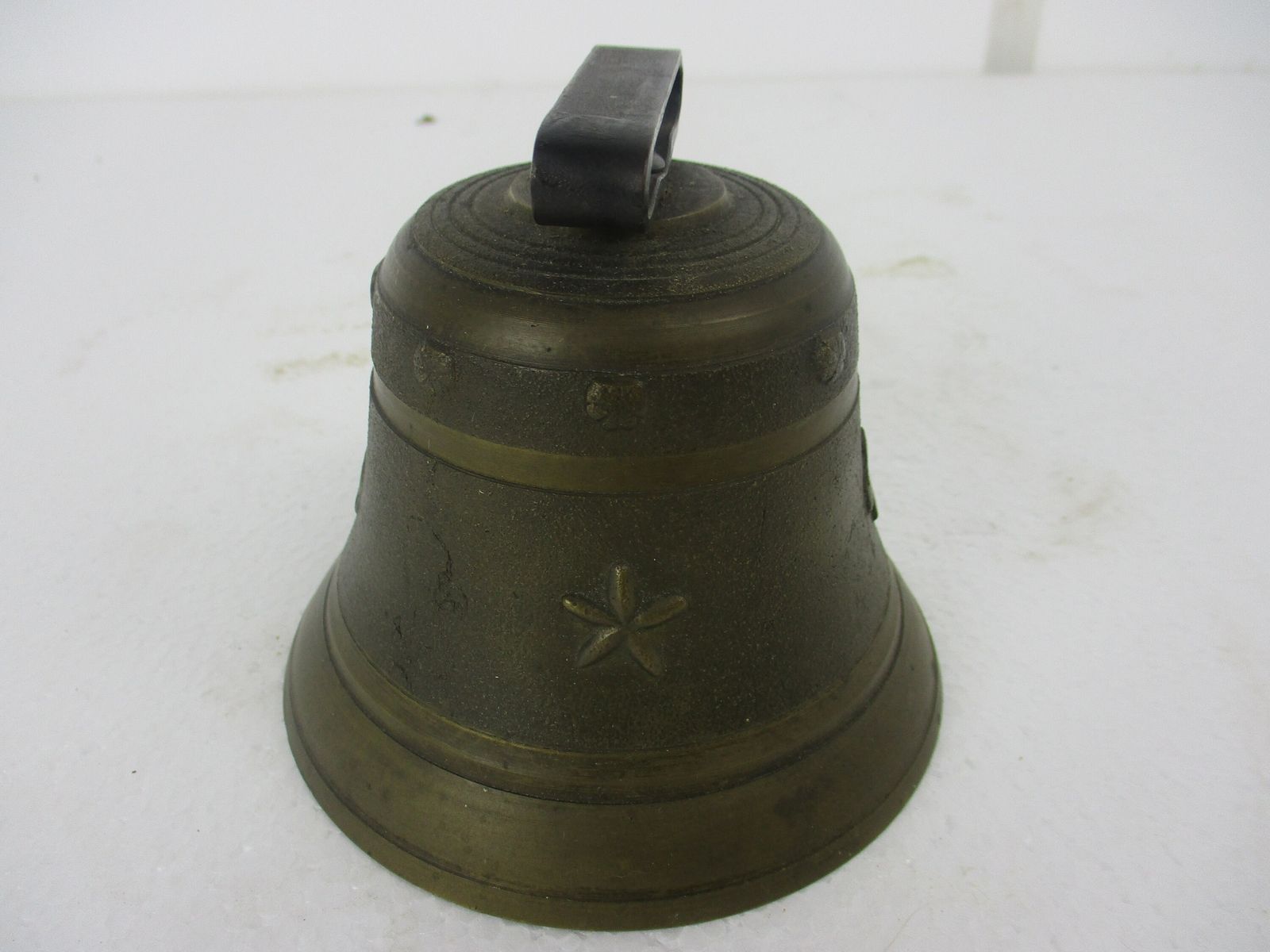 Large  Brass Ornate Table Bell Brass Clapper Art Deco Decorative photo for sale