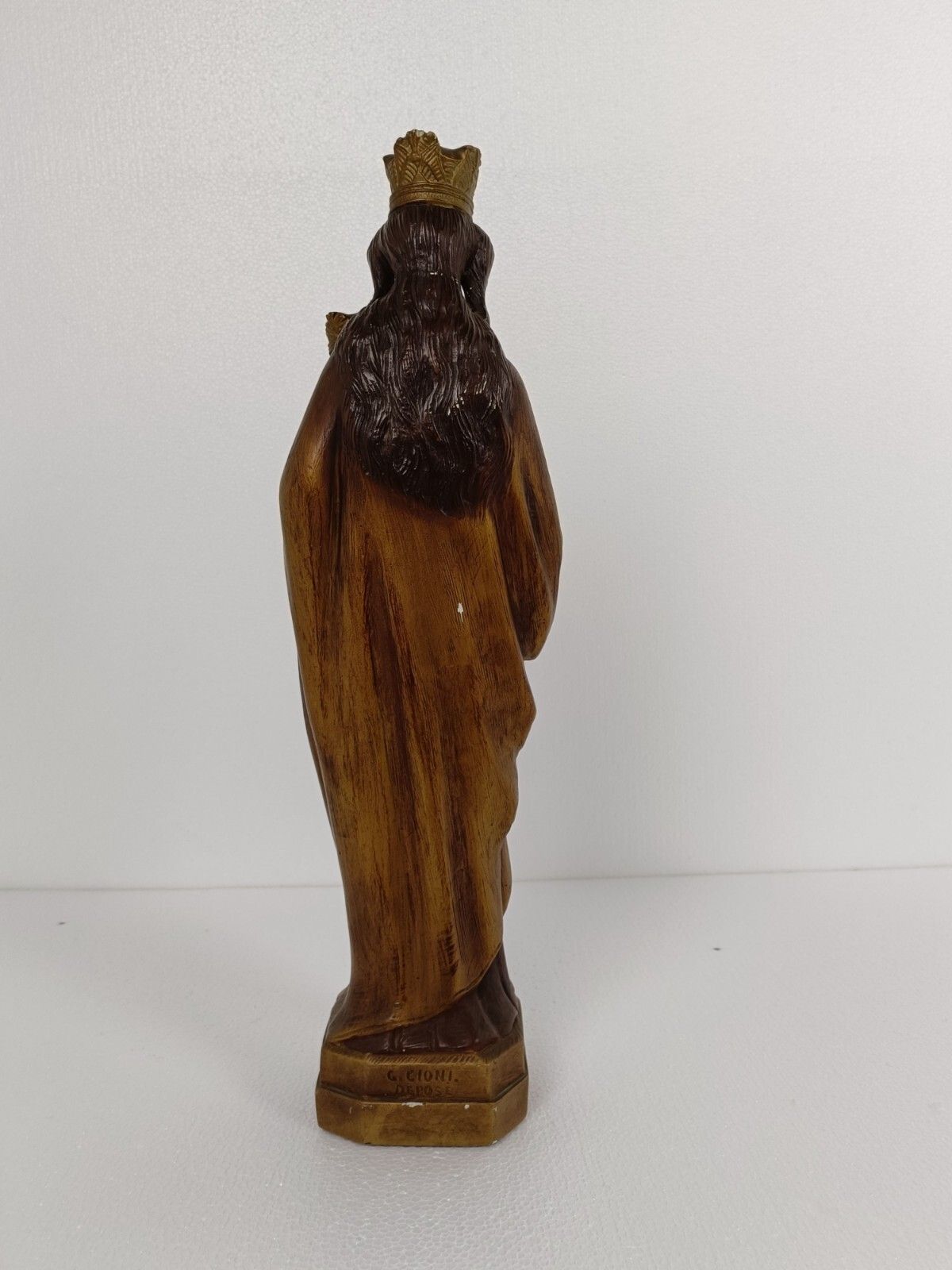 Statue Our Lady Of Tongeren Black Madonna Infant Jesus Grapes Collector Plaster photo Art