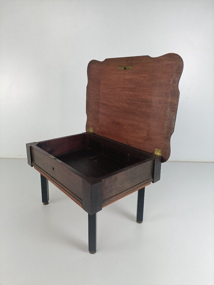 Small Cabinet Table Desk Trinket Vanity Box Carved Wood Antique Lovely Small photo 244.0
