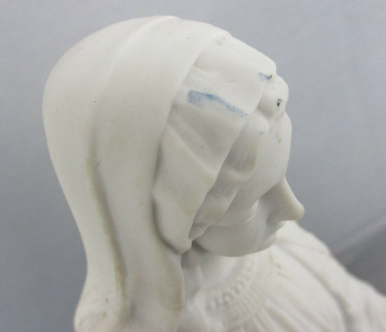 French Antique 1900 Bisque Statue Virgin Mary Our Lady Madonna Open Arms 15" photo vinterior