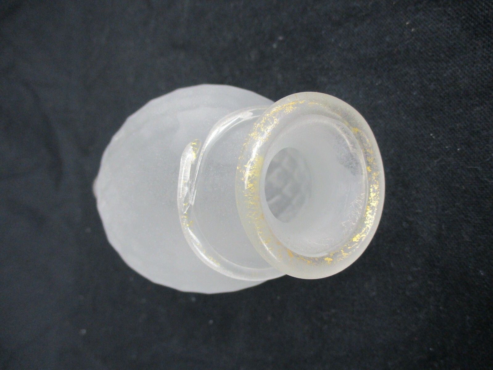 Venetian Murano Chandelier Replacement Part White Gold Spindle Glass Reclaimed photo for sale
