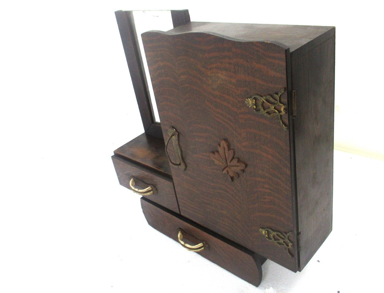 Art Deco Kitchen Apothecary Medicine Wall Bathroom Cabinet Wood Mirror  1920s photo furniture