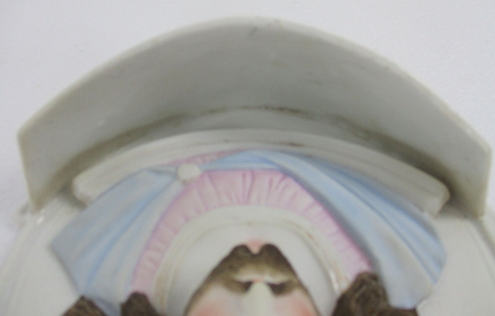 Holy Water Font Vessel  Jesus Christ Head Bisque Htf Beautiful Large photo vinterior