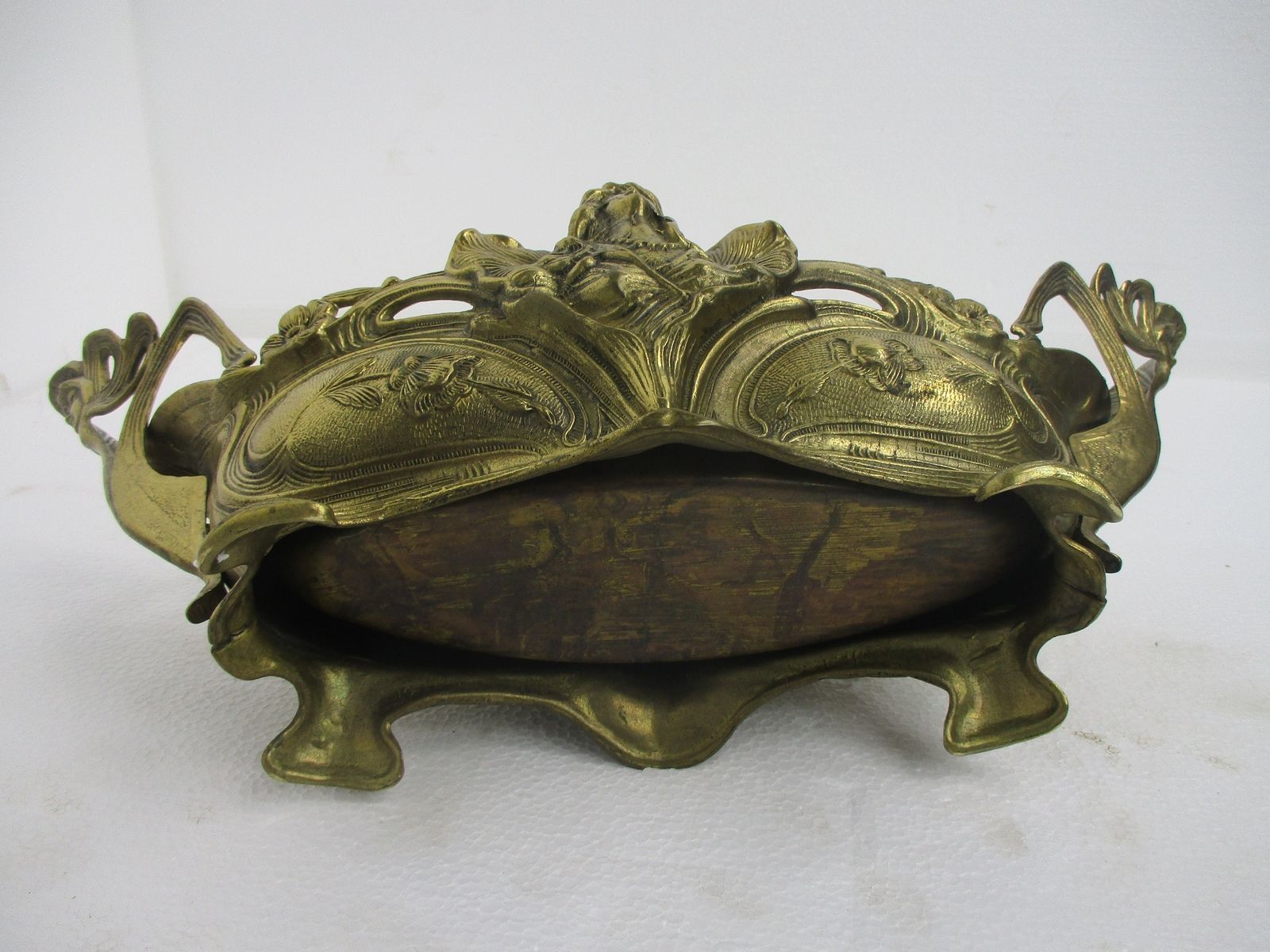 L Art Nouveau French Planter Jardinière Ornate Embossed Centerpiece Brass Merma photo buy