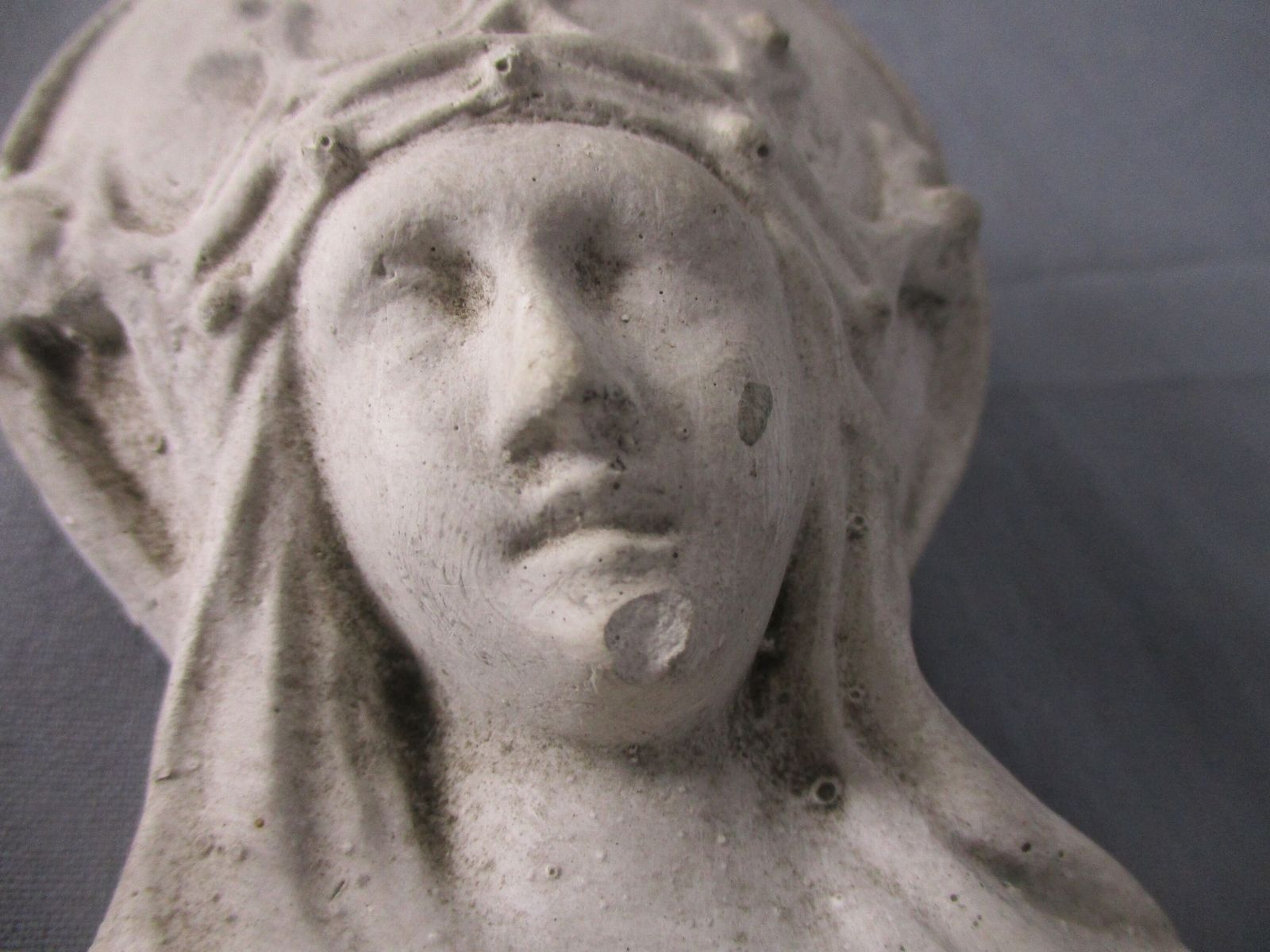 Antique Wall Hanging Plaster Virgin Mary Infant Child Jesus Gorgeous Madonna photo 117.0