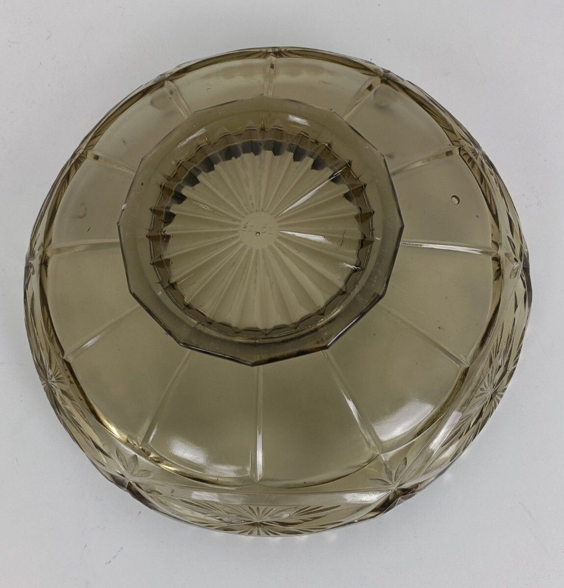 Art Deco Smoked Art Glass Antique Dish Centerpiece Luxval Val St Lambert photo vintage