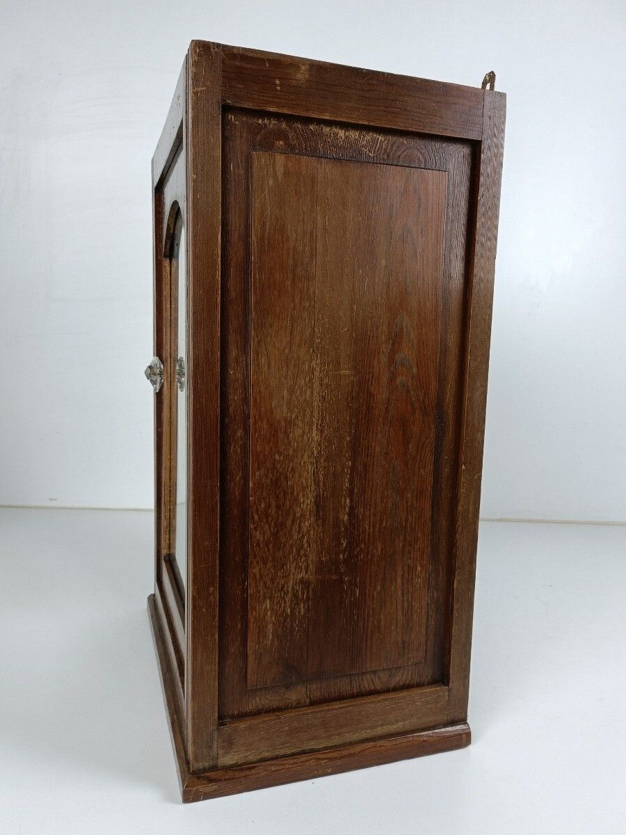 Large Medicine Kitchen Bathroom Cabinet Oak Glass Door Handle Art Deco Barn Styl photo vinterior