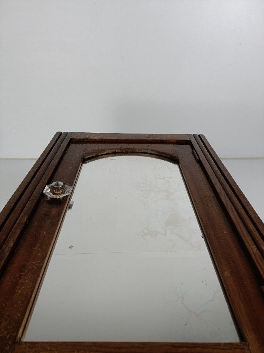 photo for sale Large Medicine Kitchen Bathroom Cabinet Oak Glass Door Handle Art Deco Barn Styl