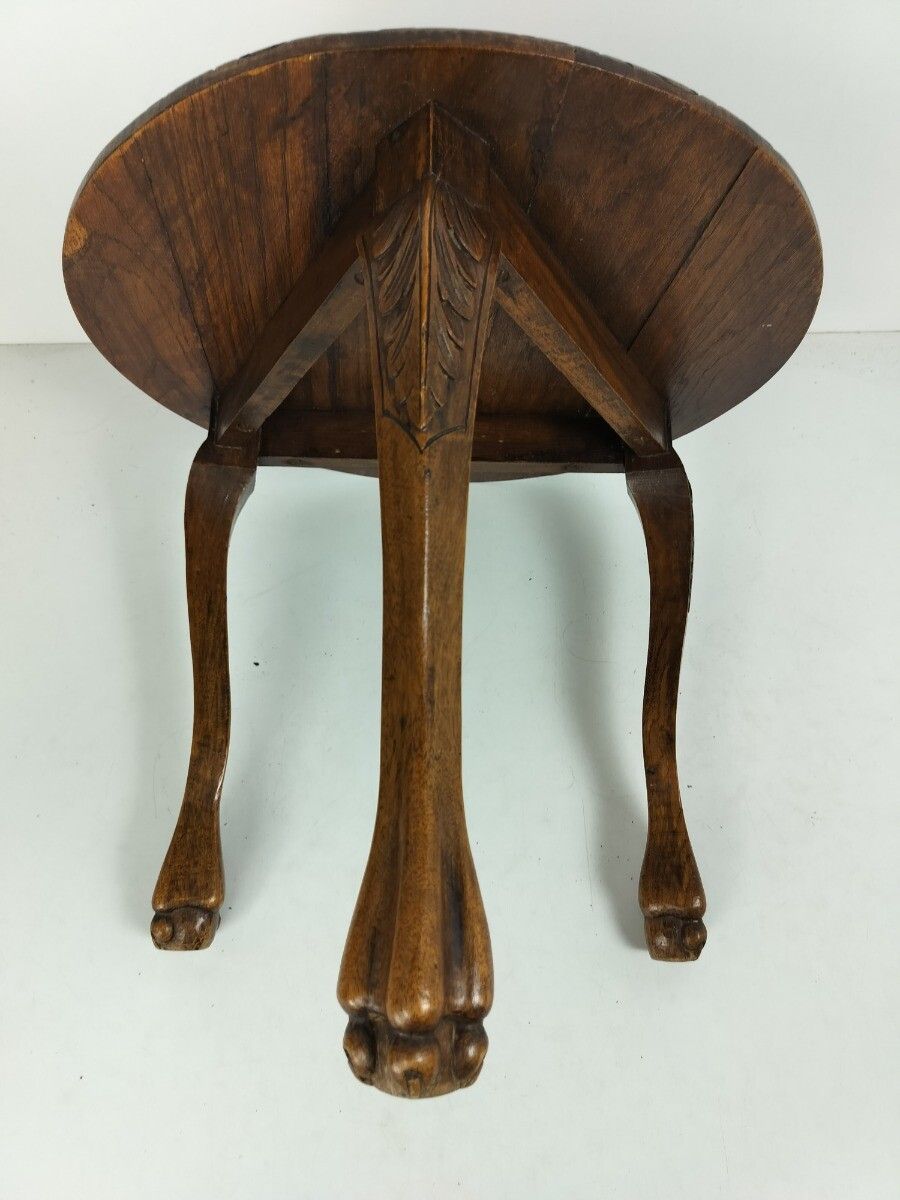 Ornate Vintage Hand Carved Side Occasional Wine Coffee Table Lion Feet photo buy