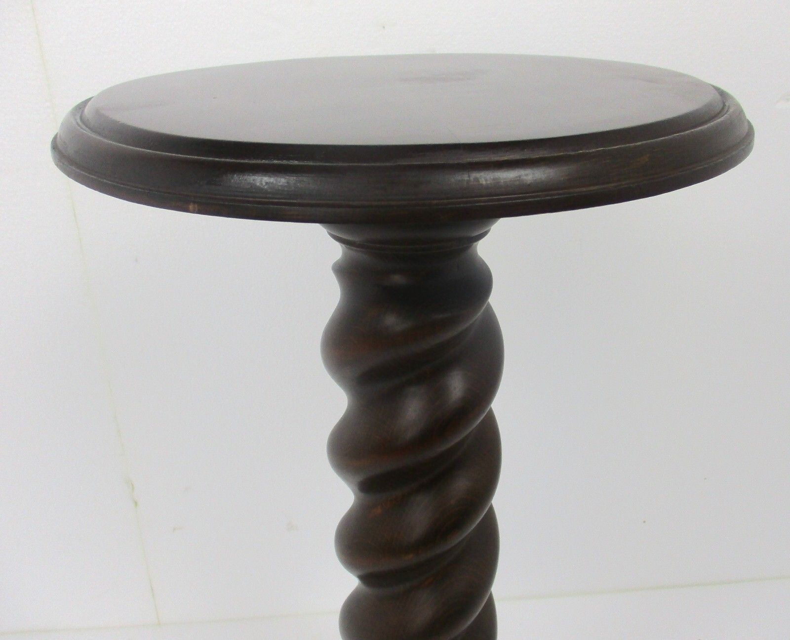 L Hand Carved Ornate Wood  Barley Twist Pedestal  Table Bonsai  Plant Stand photo furniture
