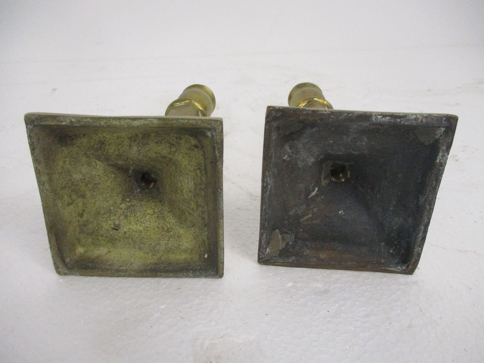 Antique Bauhaus Art Nouveau Candle Sticks Candle Holders Brass Stylish photo Home Decor