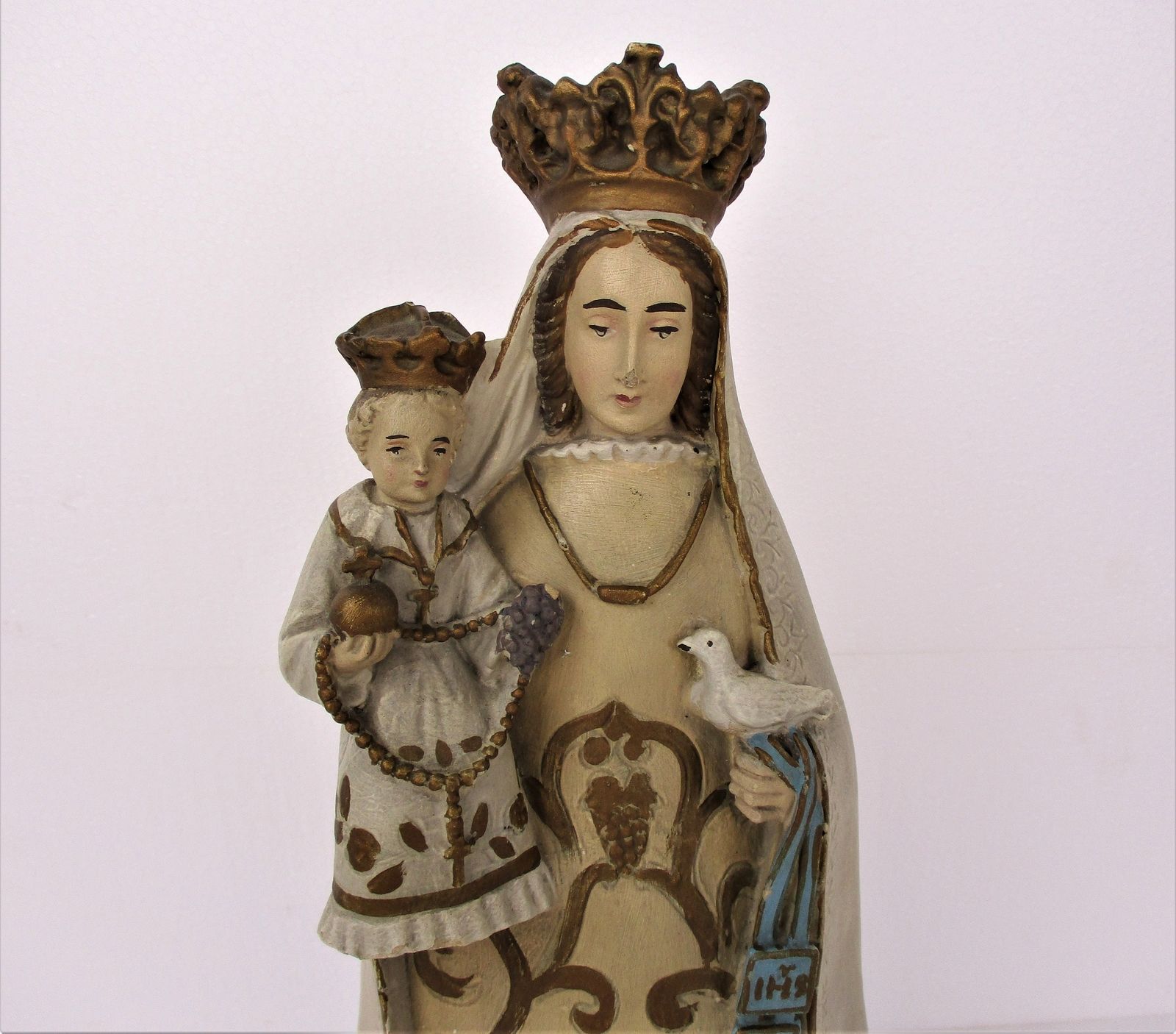 Statue Our Lady Of Krocht Bornhem Madonna Infant Child Plaster Collector Extreme photo furniture