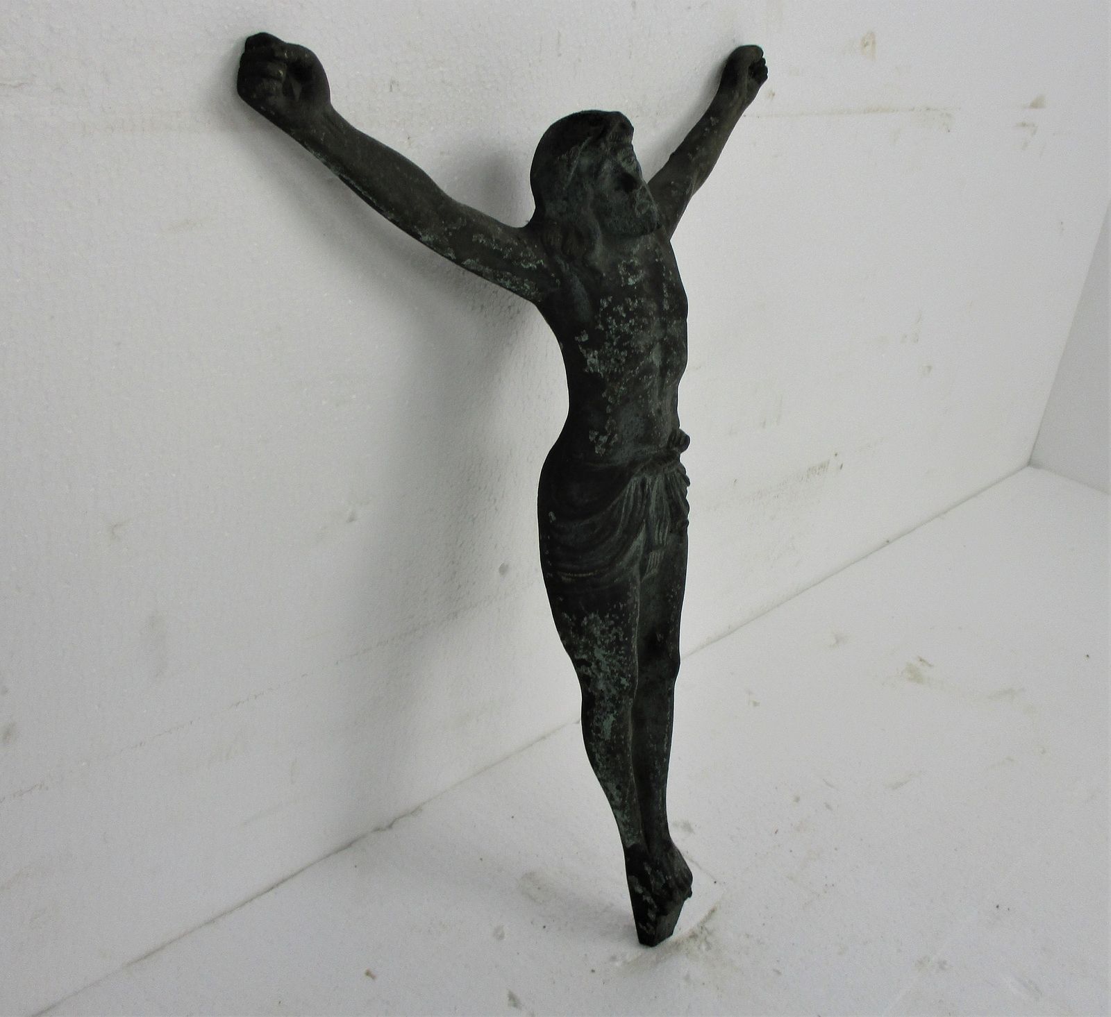 Gorgeous Antique Brass Bronze Corpus Jesus Christ Church 19th 20th Century 18.3& photo for sale