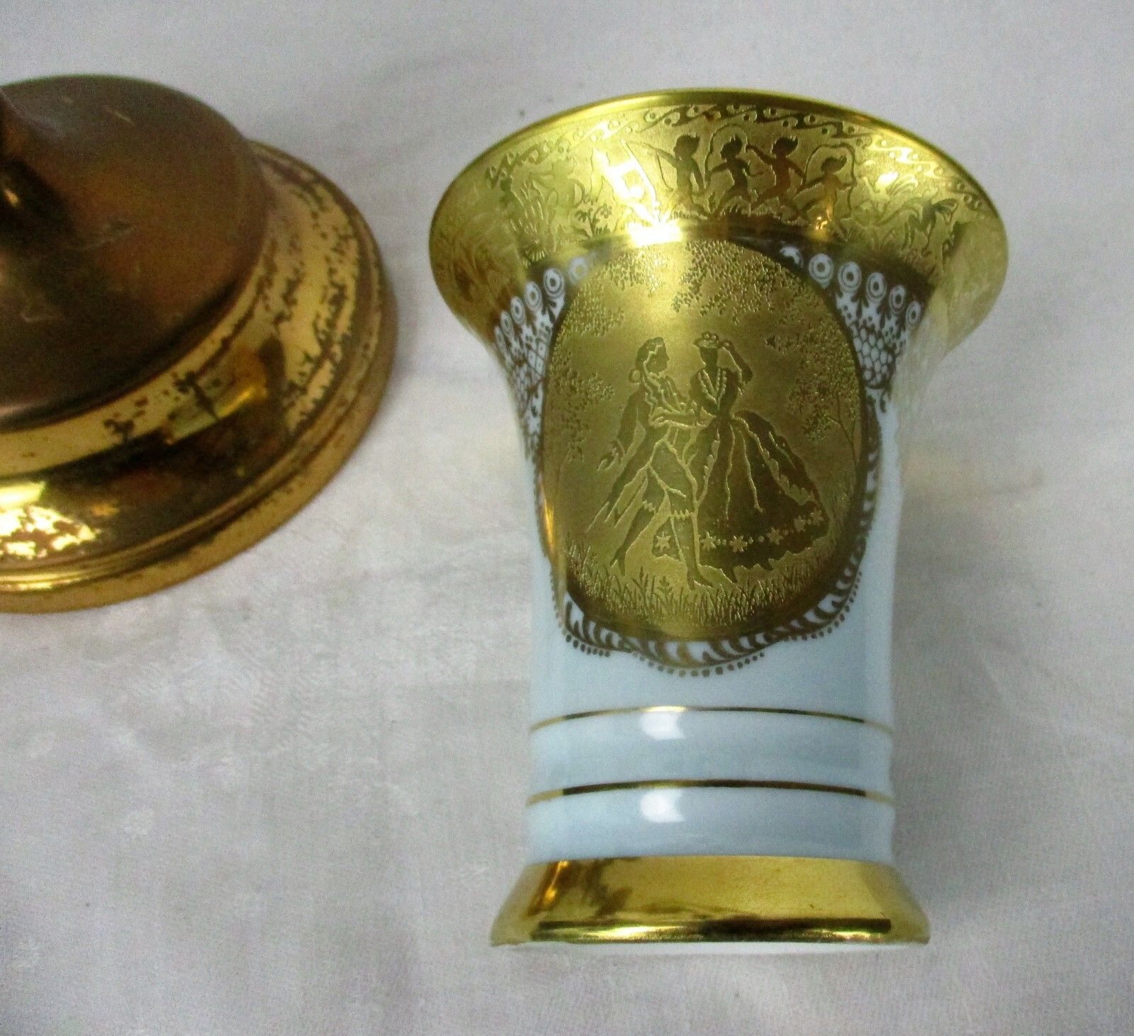 Brass Hollywood Regency Floral Candle Holder Candelabra 4 Arm Karlsbader Planter photo buy