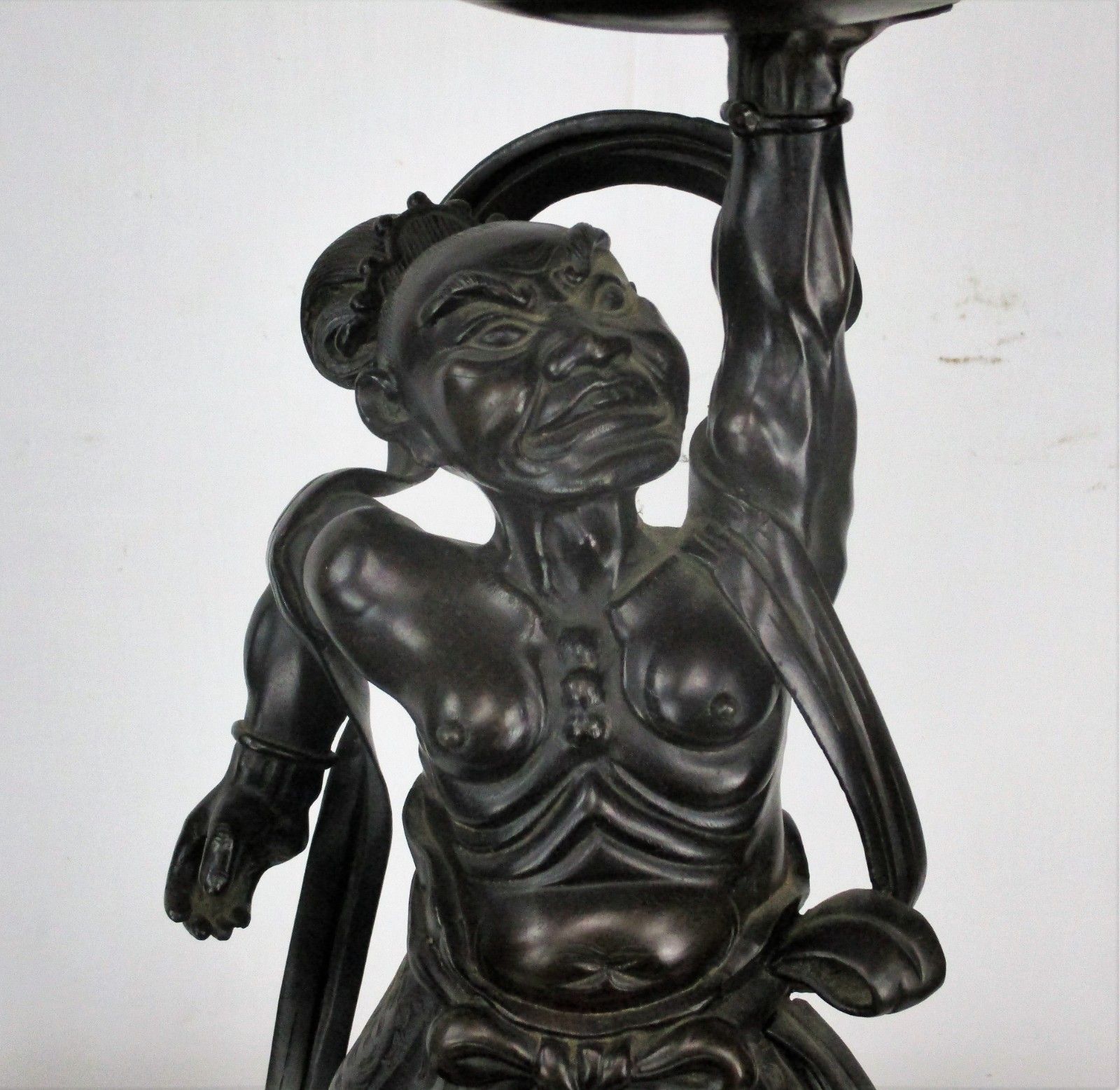 Antique Bronze Statue Sculpture Buddha 19th Century Japanese Water Bearer photo for sale