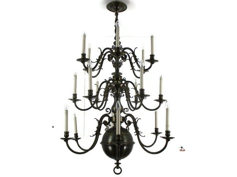 Huge  3 Tier Flemish Dutch Chandelier 18 Arms Lights Brass Bronze Ducks Wow photo furniture
