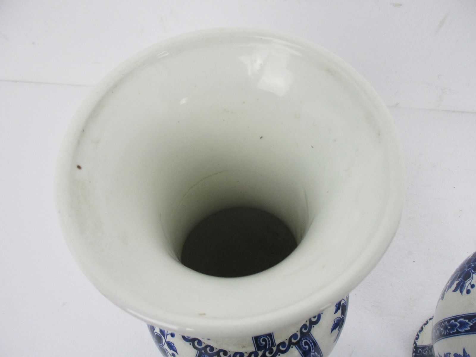 Pair Couple Trumpet Vases Delft Holland Blue White Porcelain Marked Hand Painted photo 194.0