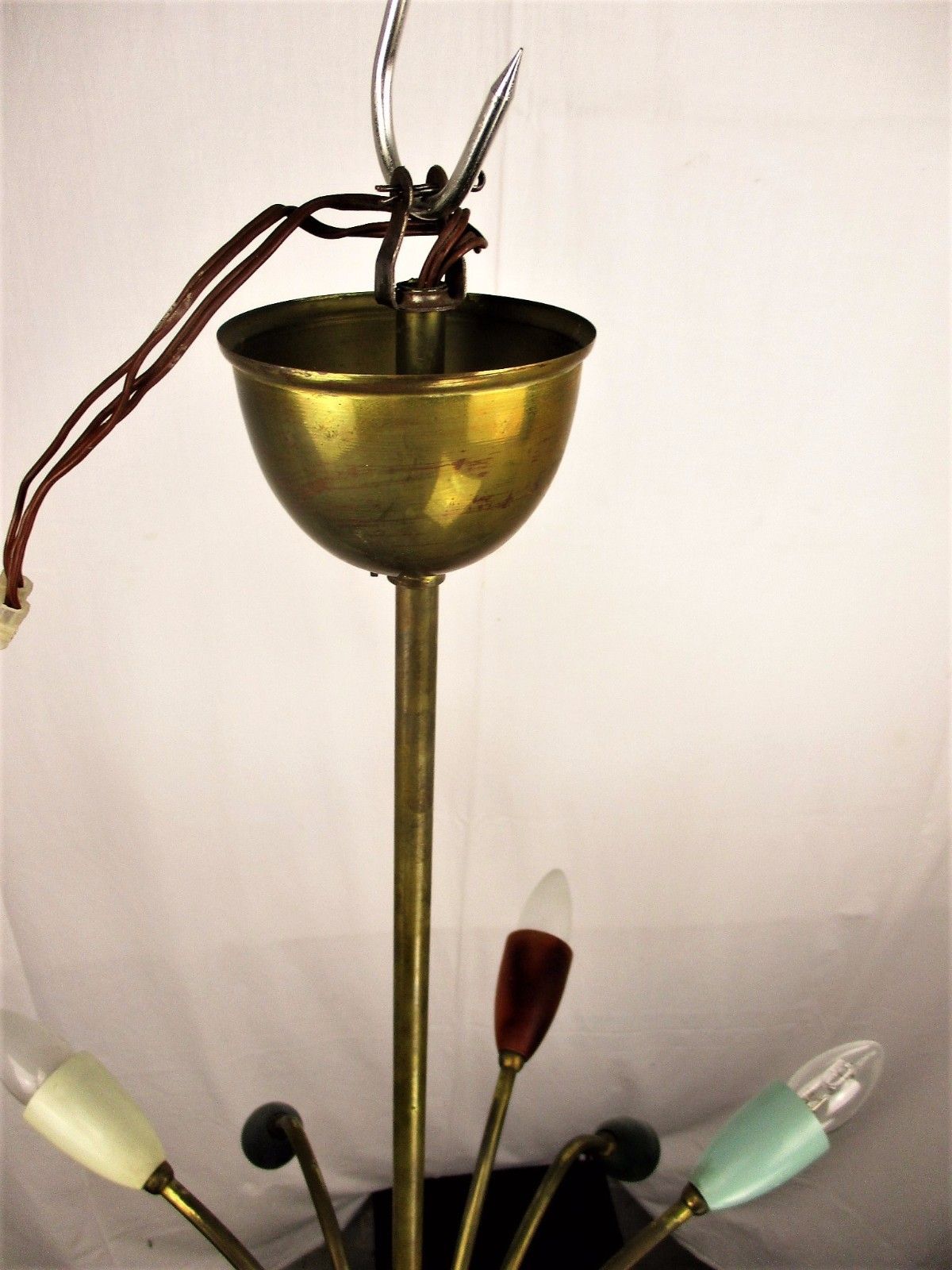 photo furniture Italian 12 Arm Light Spider Sputnik Atomic Chandelier Metal Shades Era Stilnovo