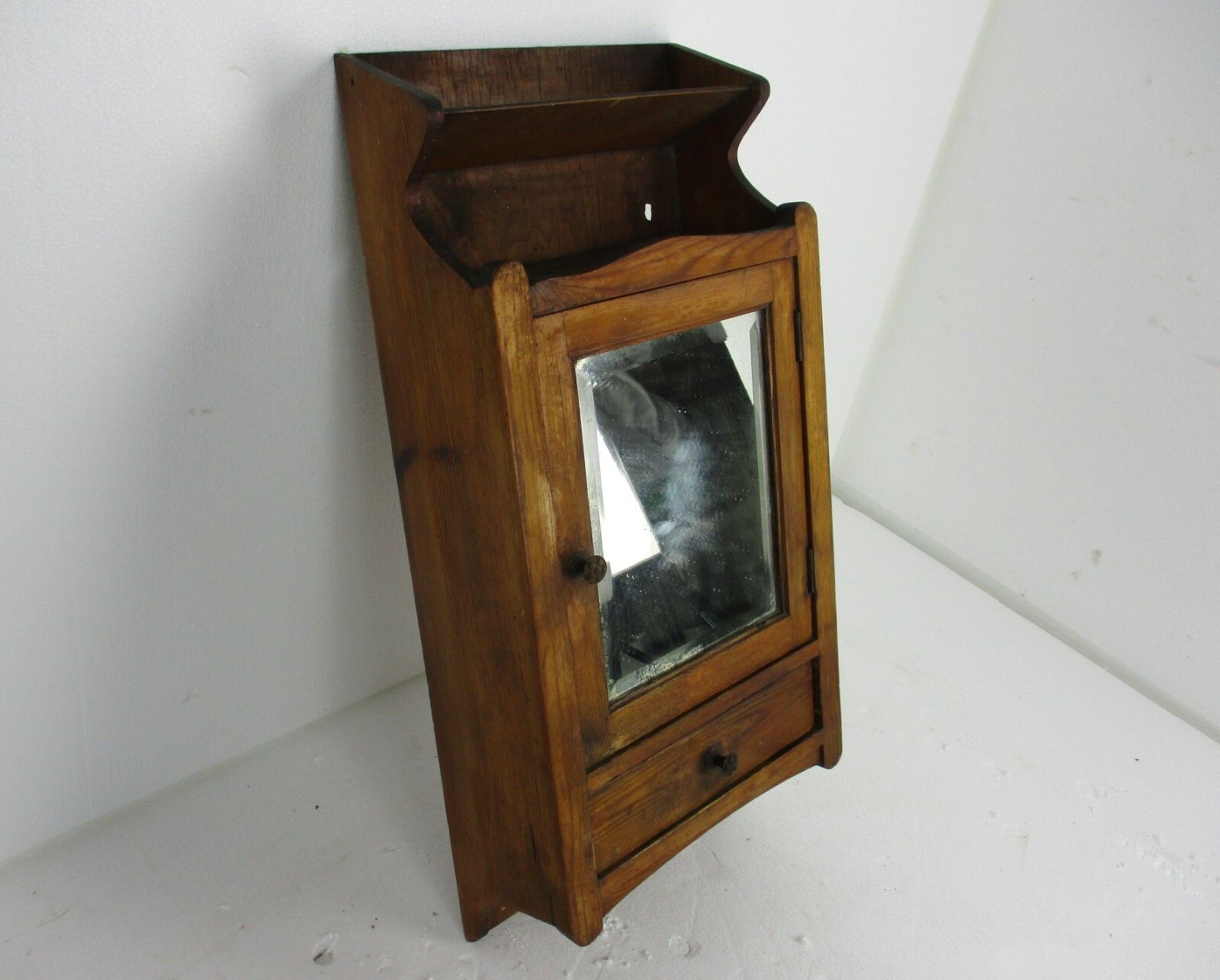 Kitchen Medicine Apothecary Apothecary Bathroom Cabinet Letterbox Beveled Glass photo vintage