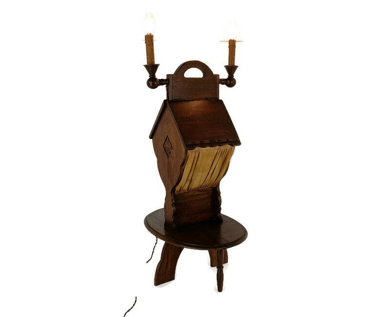 Standing Cabinet Sewing Spinning Quilting Wooden Cabinet, Fabric Candle Holders